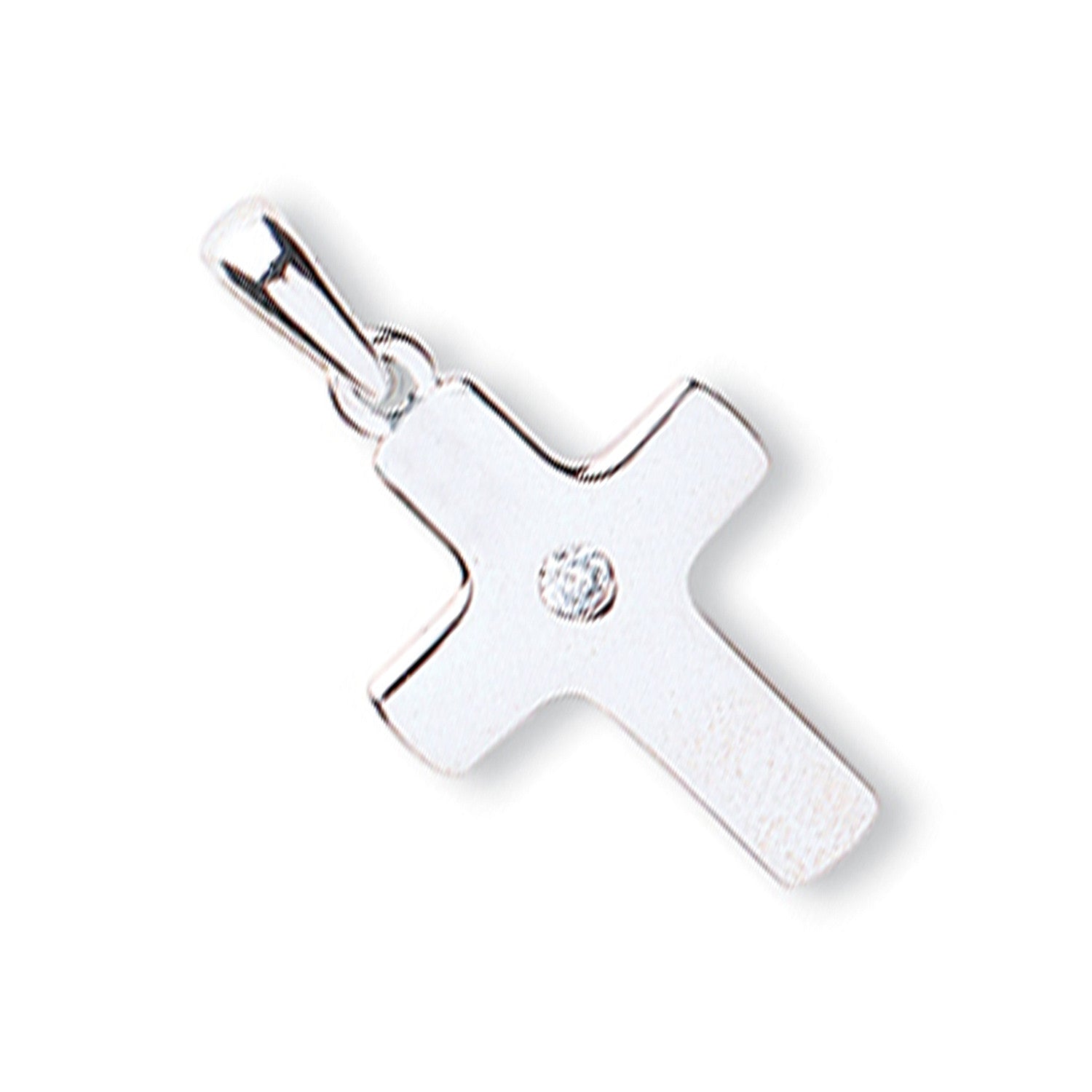 White Gold Cubic Zirconia Cross