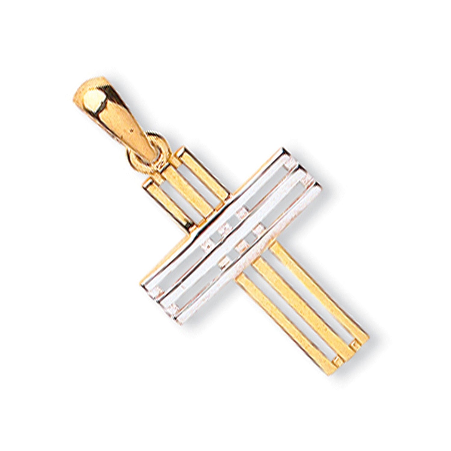 Yellow & White Gold Fancy Cross