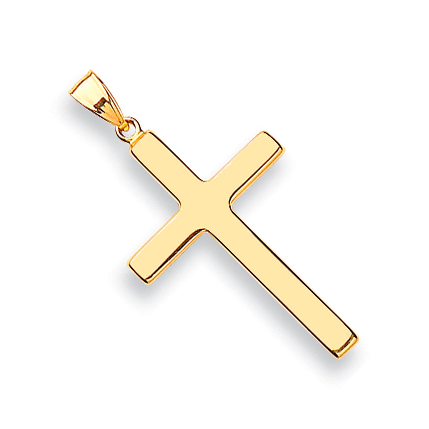 Yellow Gold Plain Hollow Cross - 9ct Gold