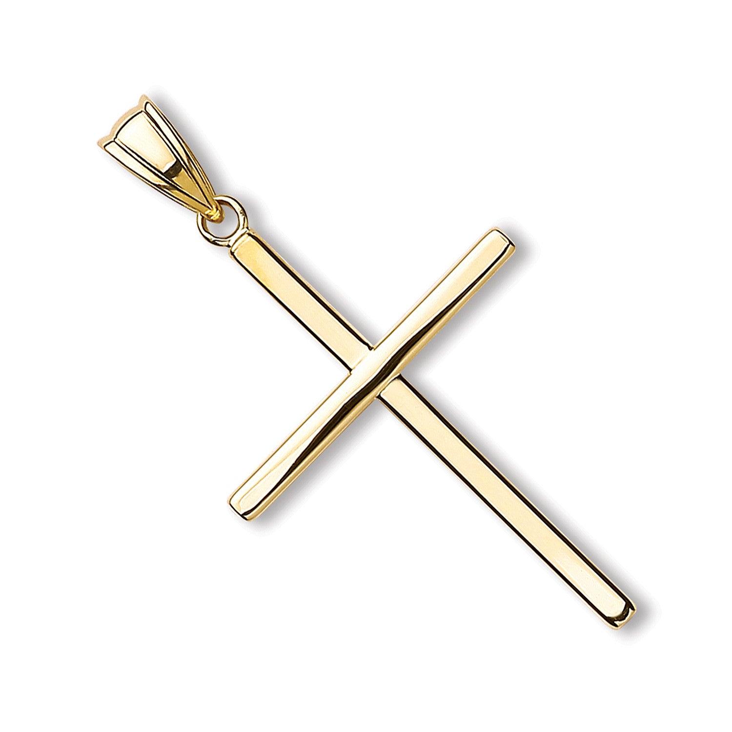 Yellow Gold Plain Hollow Cross - 9ct Gold