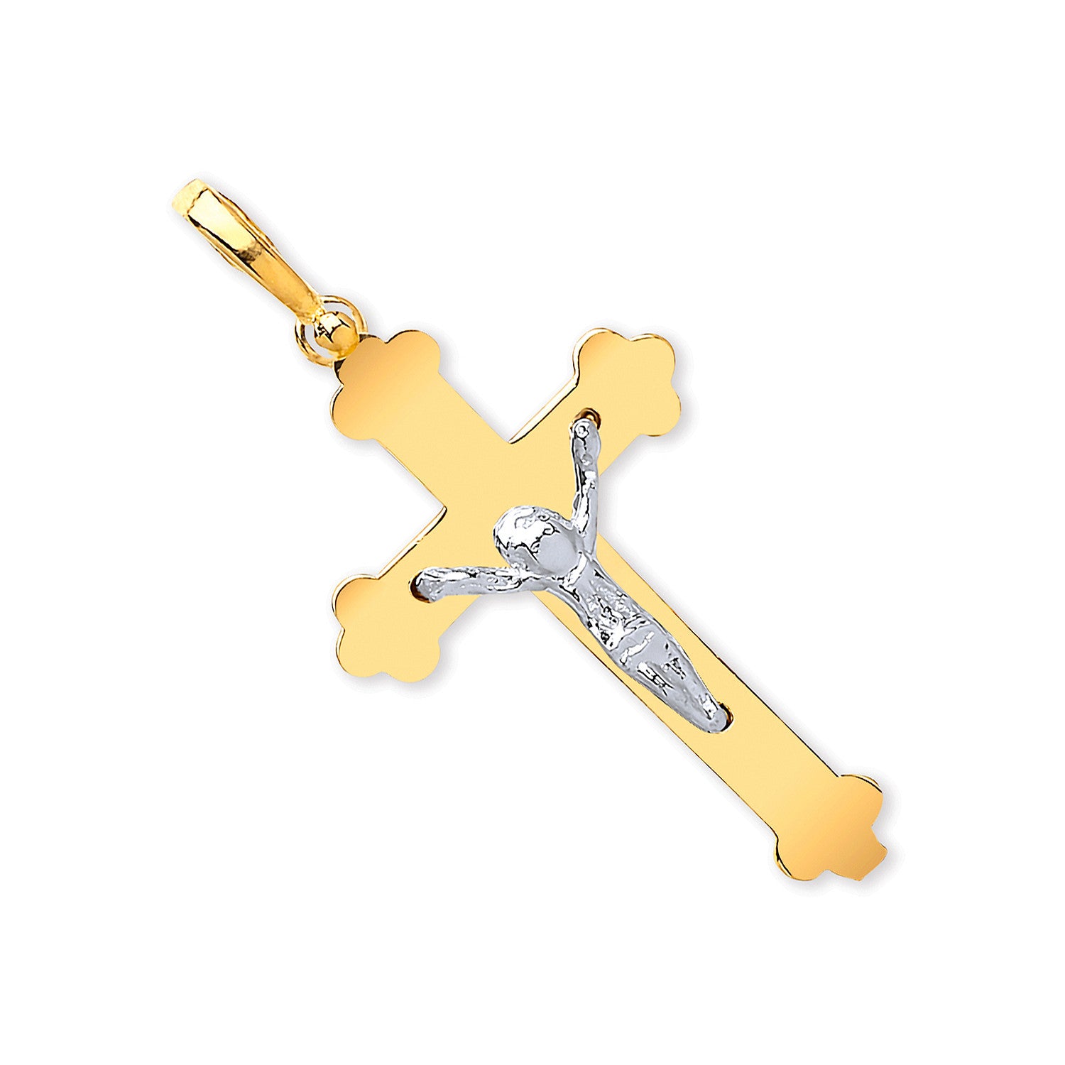 Two Colour Crucifix - 9ct Gold
