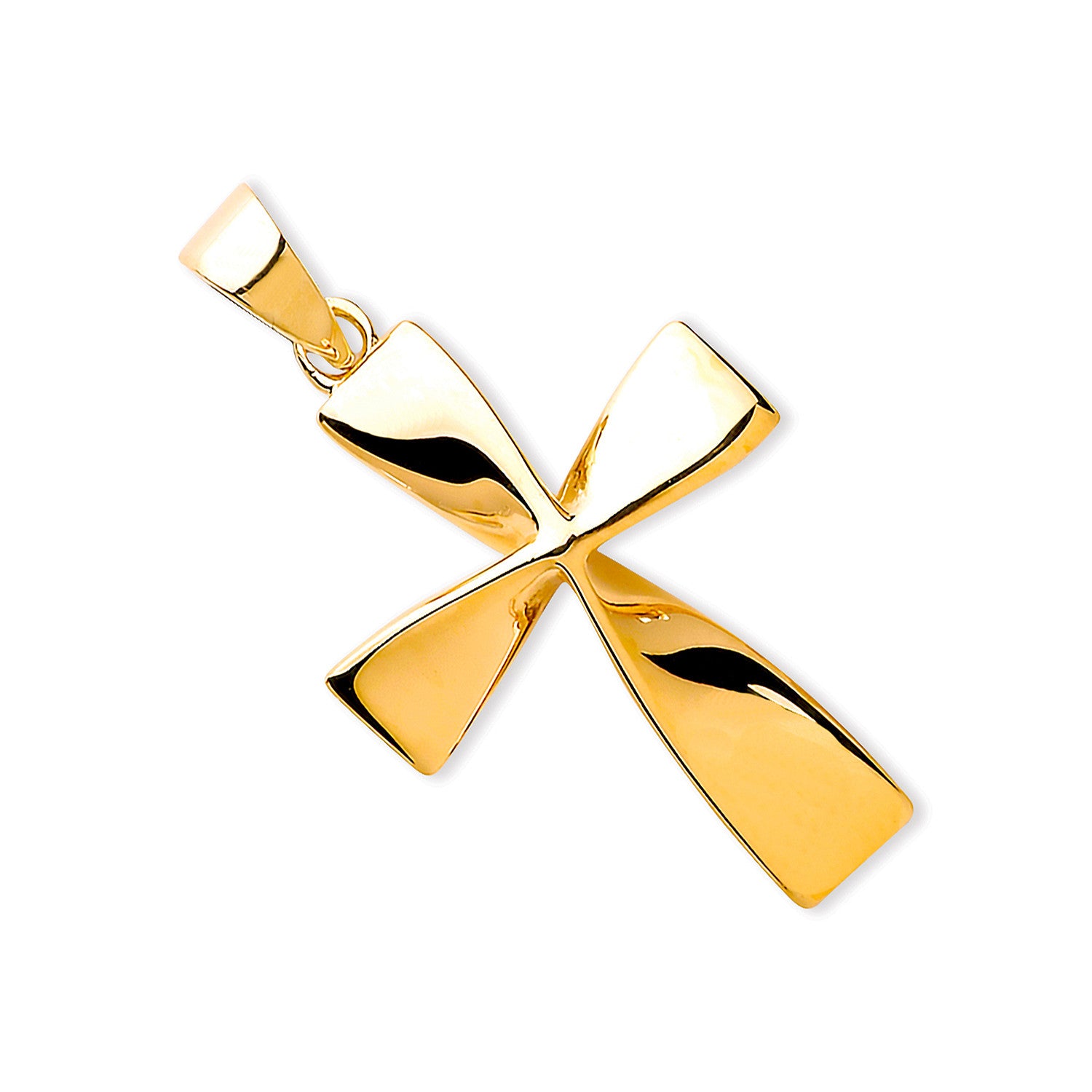 Yellow Gold Twisted Cross - 9ct Gold