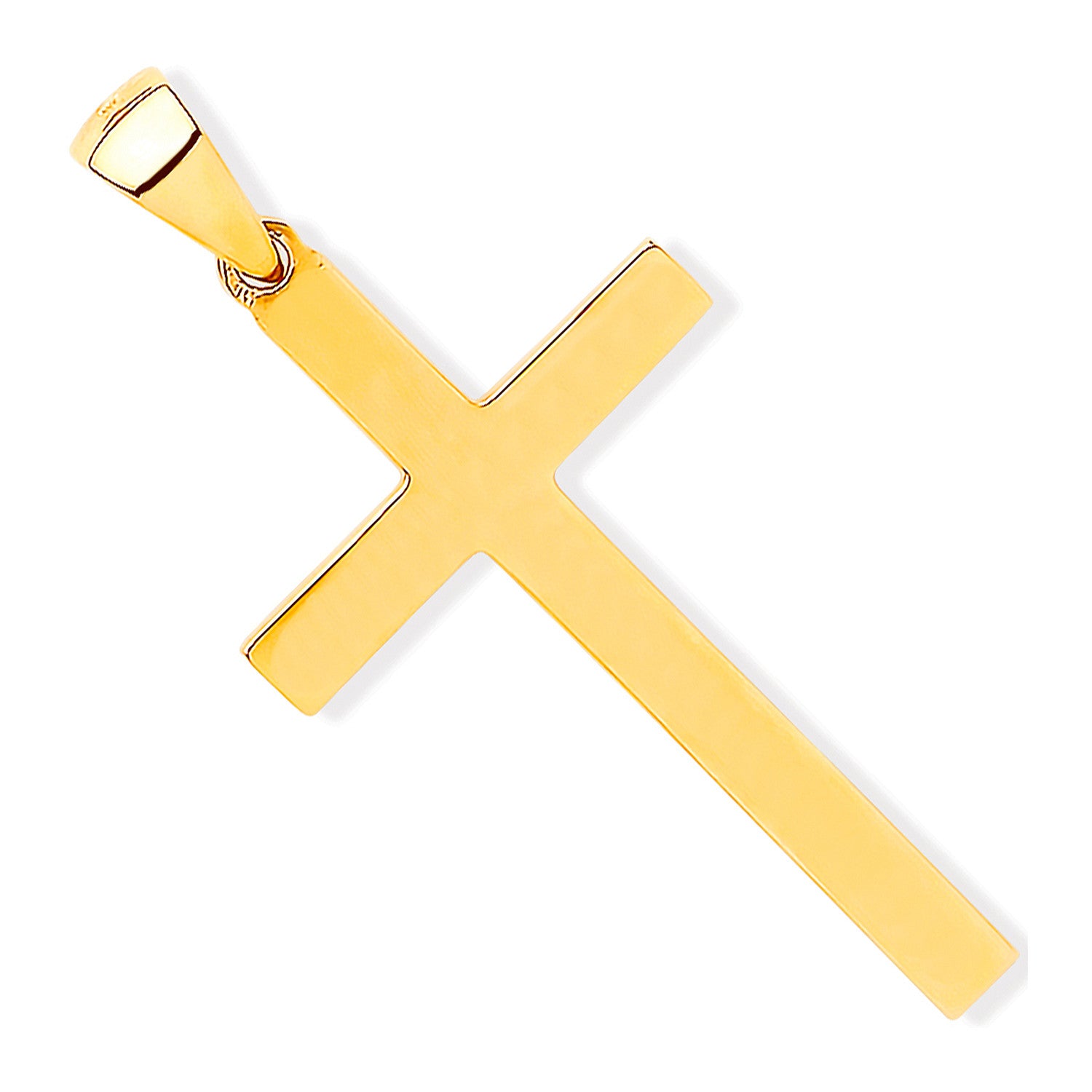 Yellow Gold Solid Plain Cross - 9ct Gold
