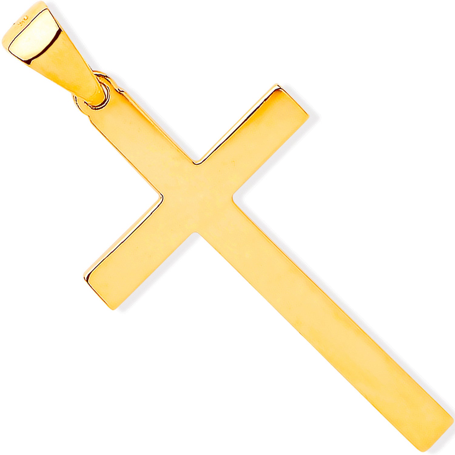 Yellow Gold Solid Large Plain Cross - 9ct Gold