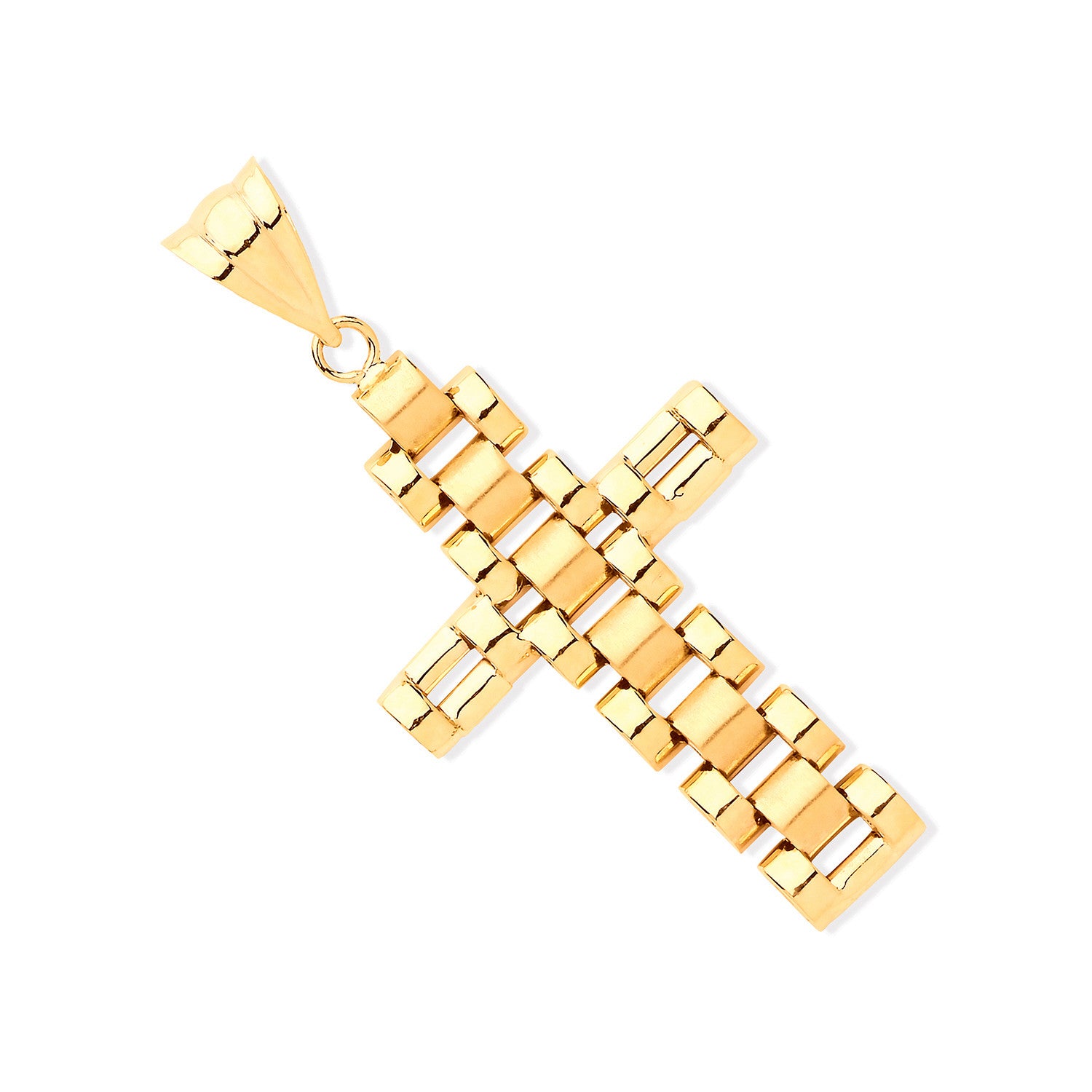 Yellow Gold Fancy Link Cross - 9ct Gold