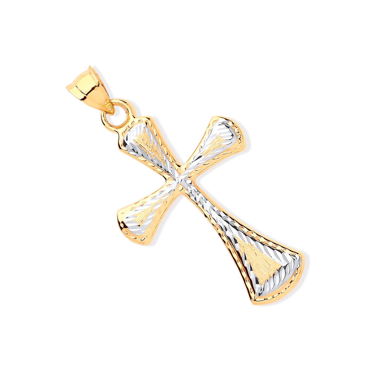 Yellow & White Gold Fancy Cross - 9ct Gold