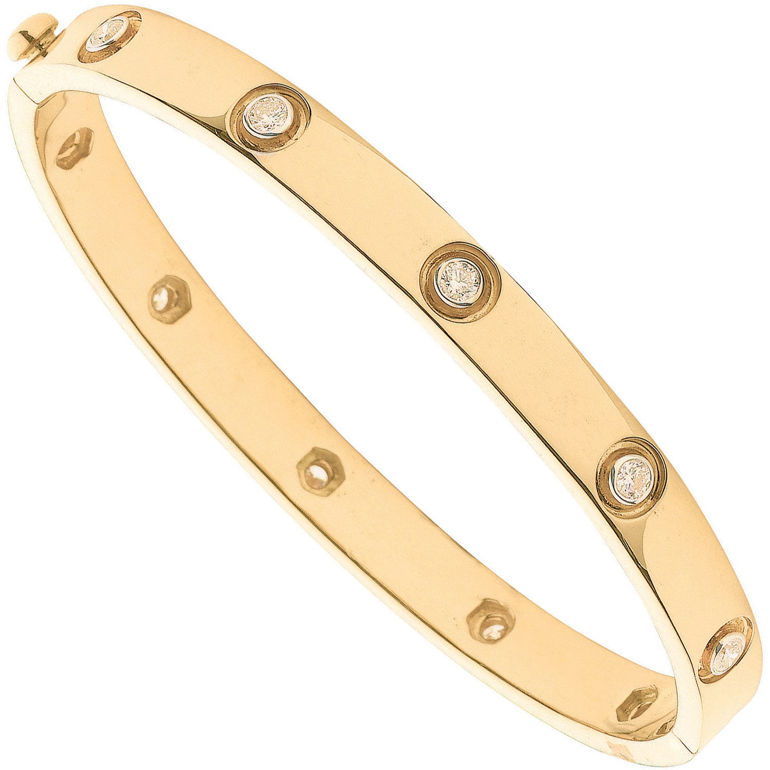18ct Yellow Gold 1.00ct Diamond Bangle - 18ct Gold