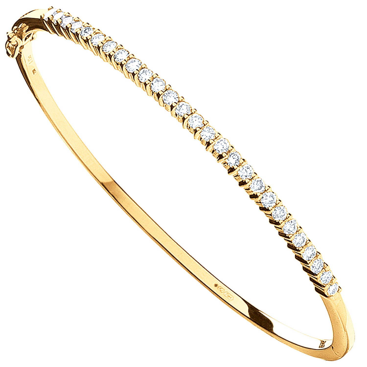 9ct Yellow Gold 1.10ctw Diamond Bangle - 9ct Gold