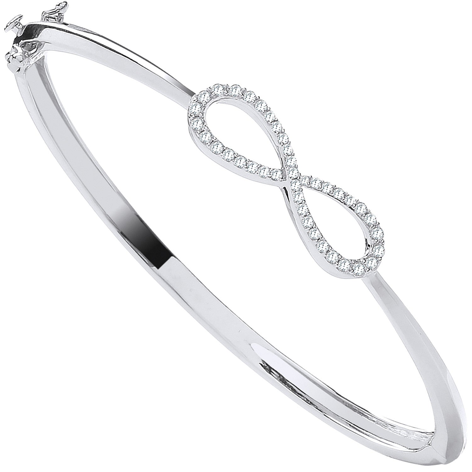 9ct White Gold Infinity 0.45ct Diamond Bangle - 9ct Gold