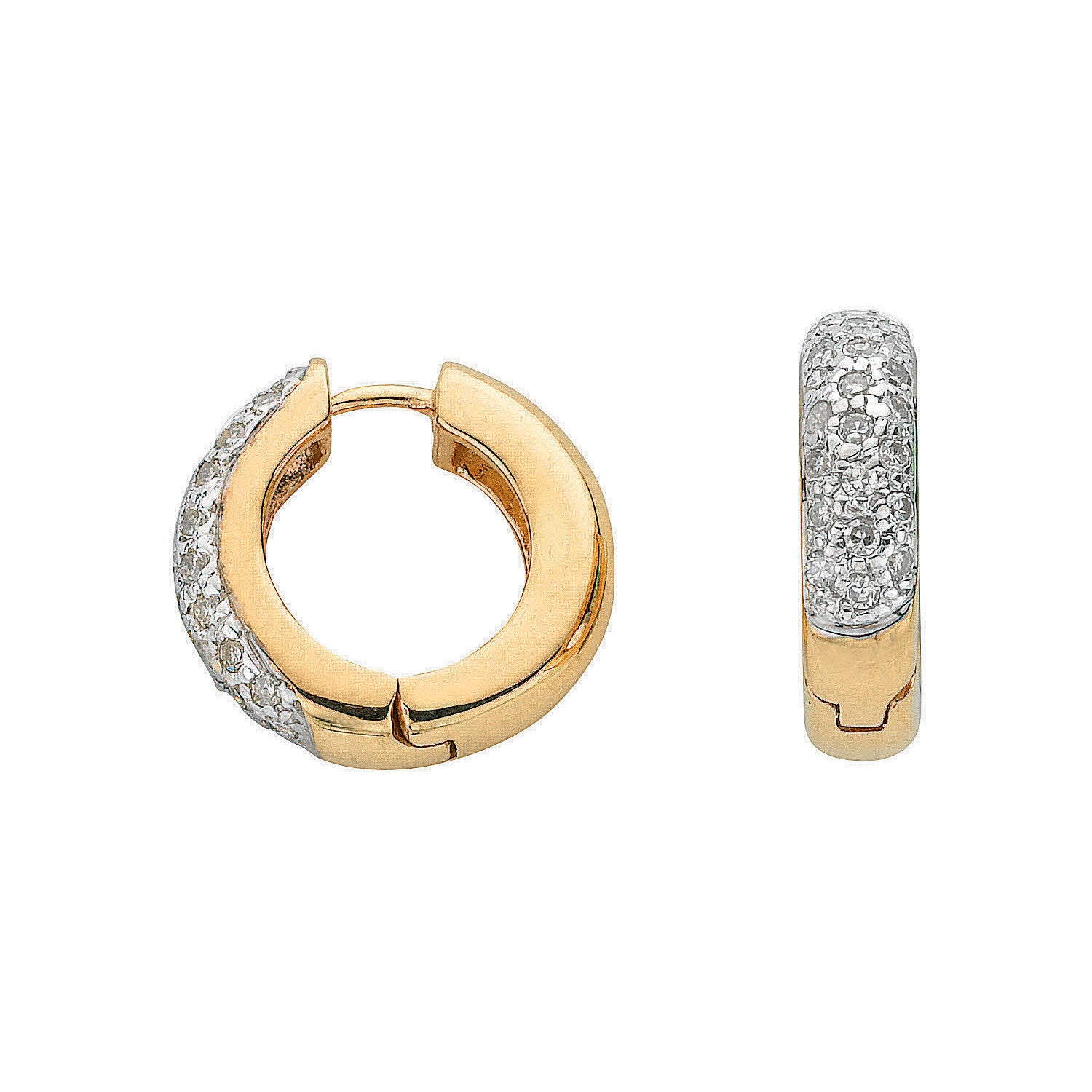 9ct Yellow Gold 0.25ct Diamond Earrings - 9ct Gold