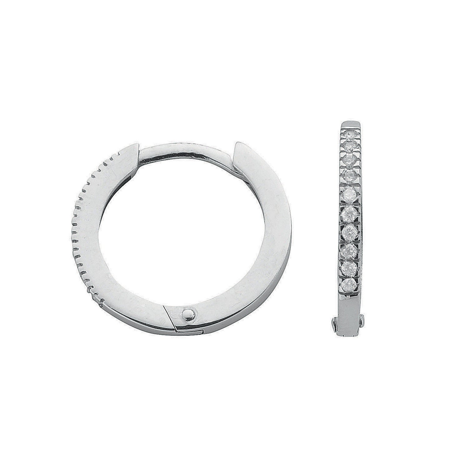 9ct White Gold 0.11ct Diamond Earrings - 9ct Gold