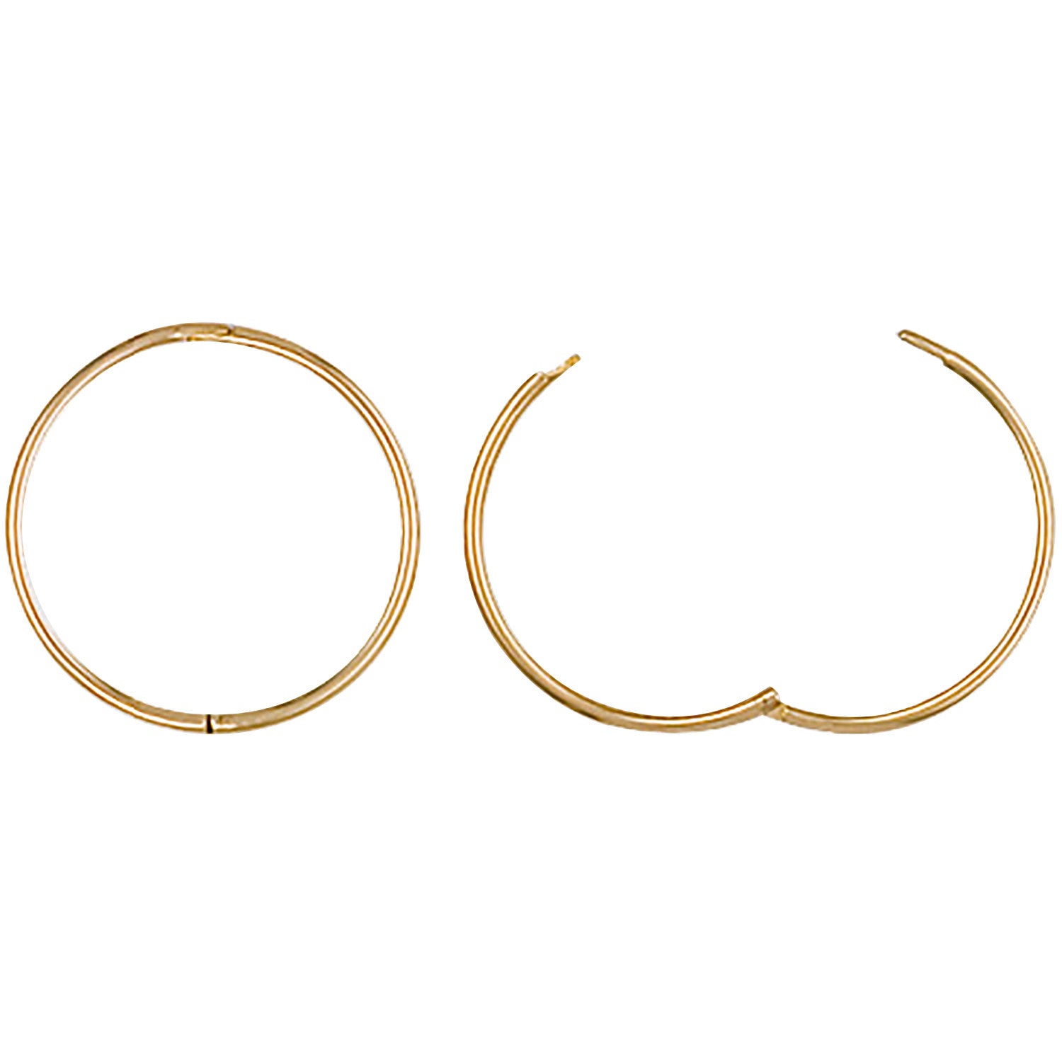 9ct Yellow Gold 16mm Plain Hinged Sleepers - 9ct Gold