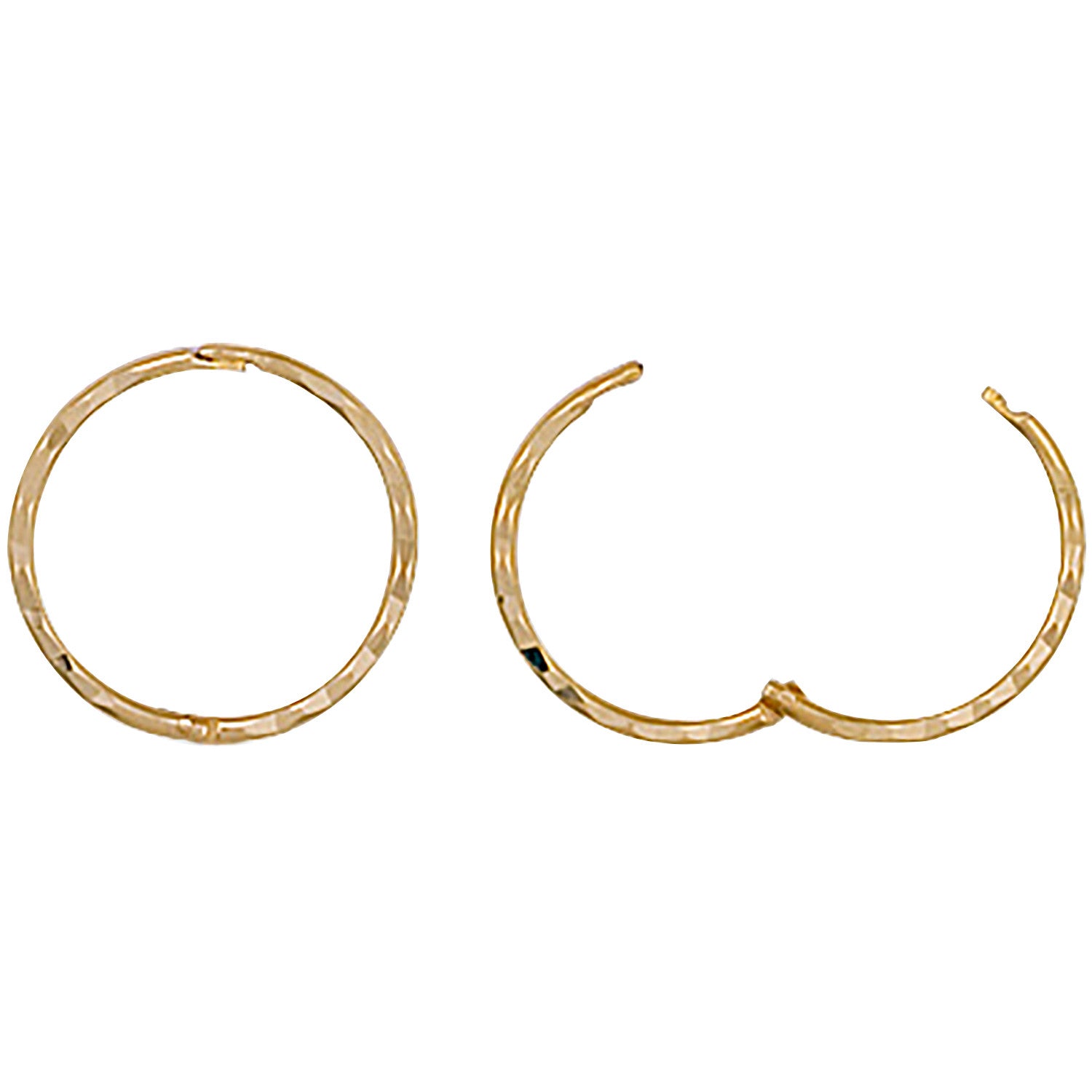 9ct Yellow Gold 12mm D/C Hinged Sleepers - 9ct Gold