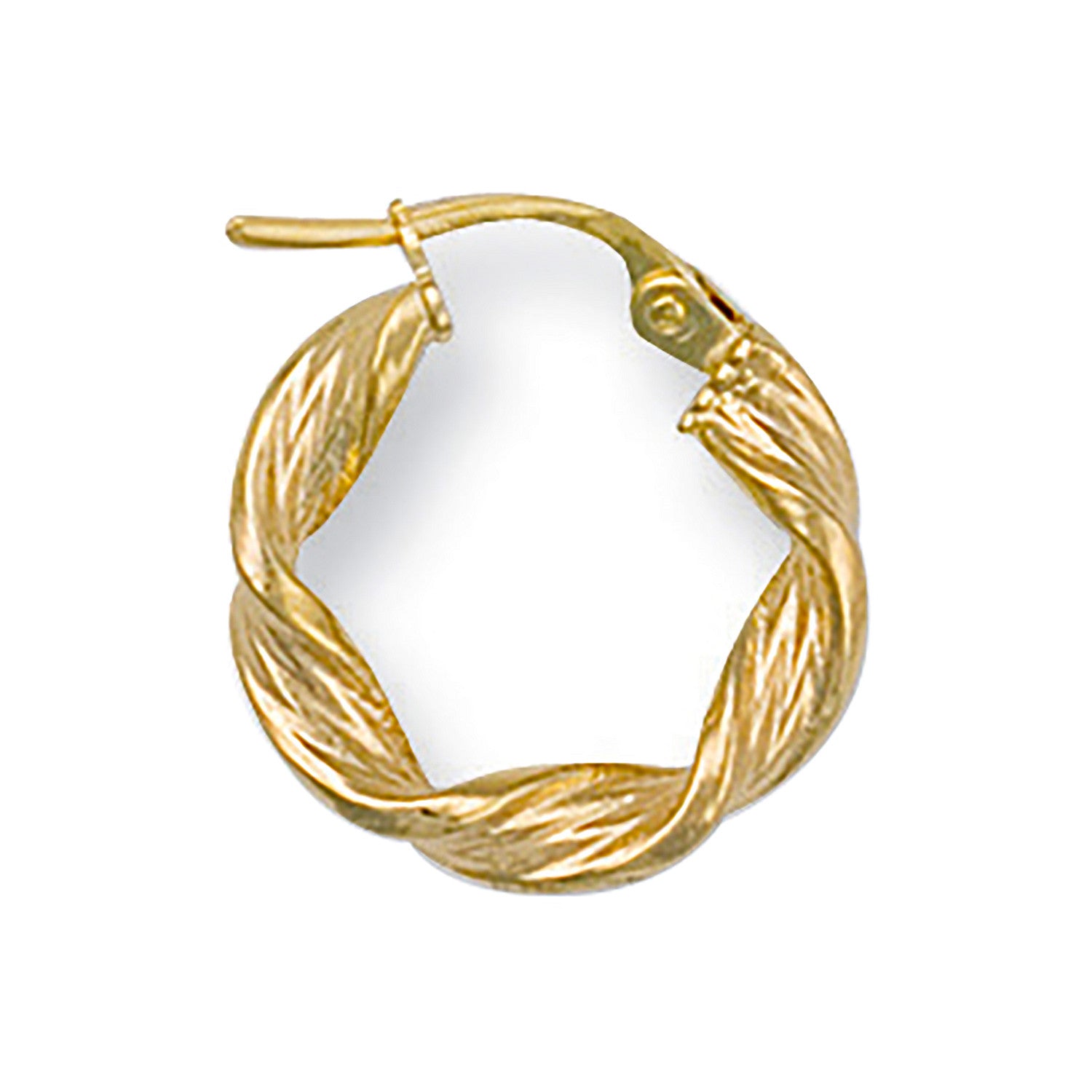 Yellow Gold 17mm Twisted Hoop Earrings - 9ct Gold