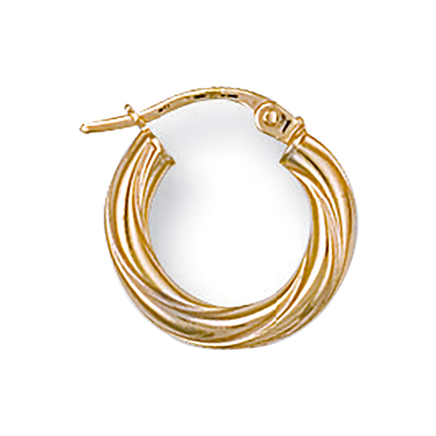 Yellow Gold 16mm Twisted Hoop Earrings - 9ct Gold