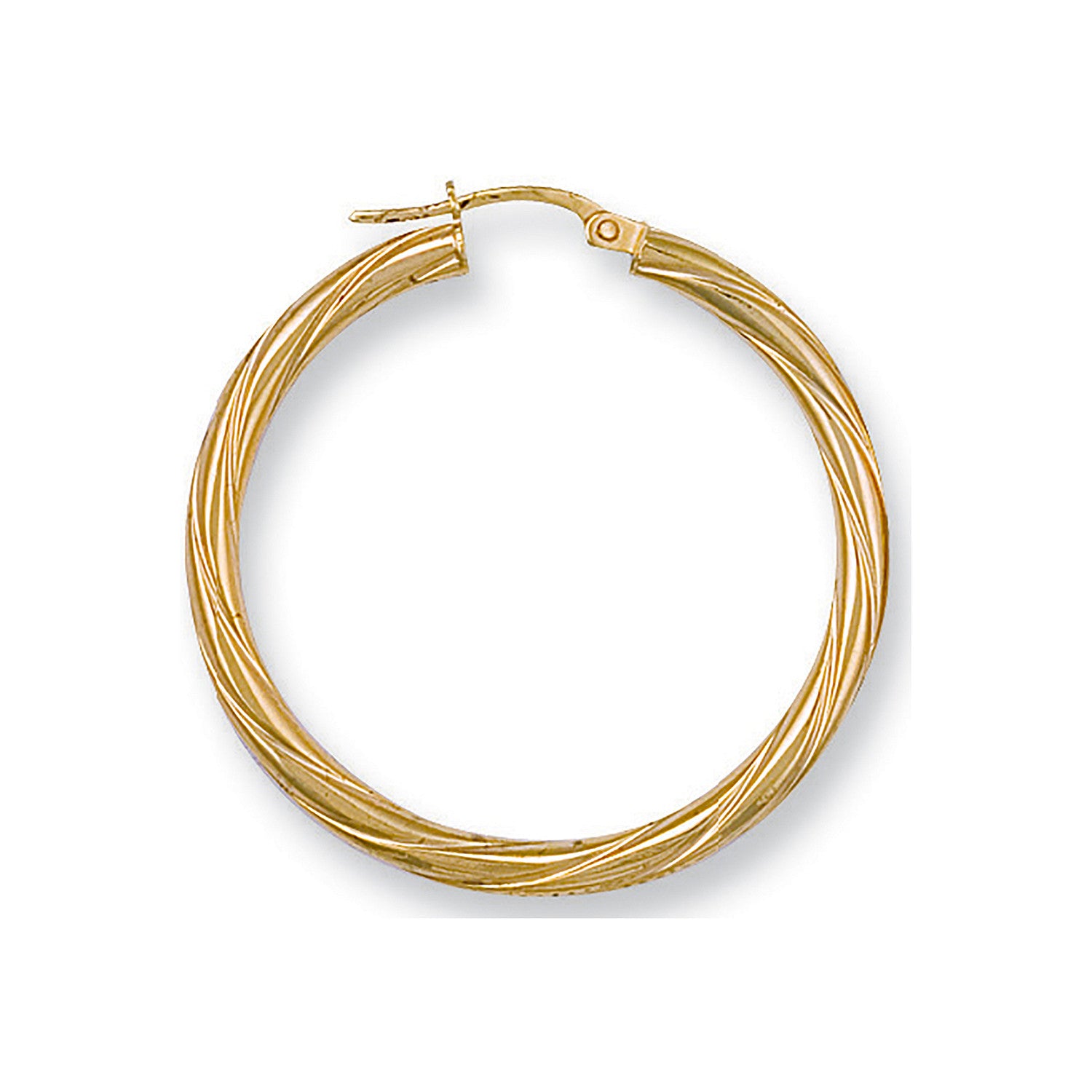 Yellow Gold 36mm Twisted Hoop Earrings - 9ct Gold