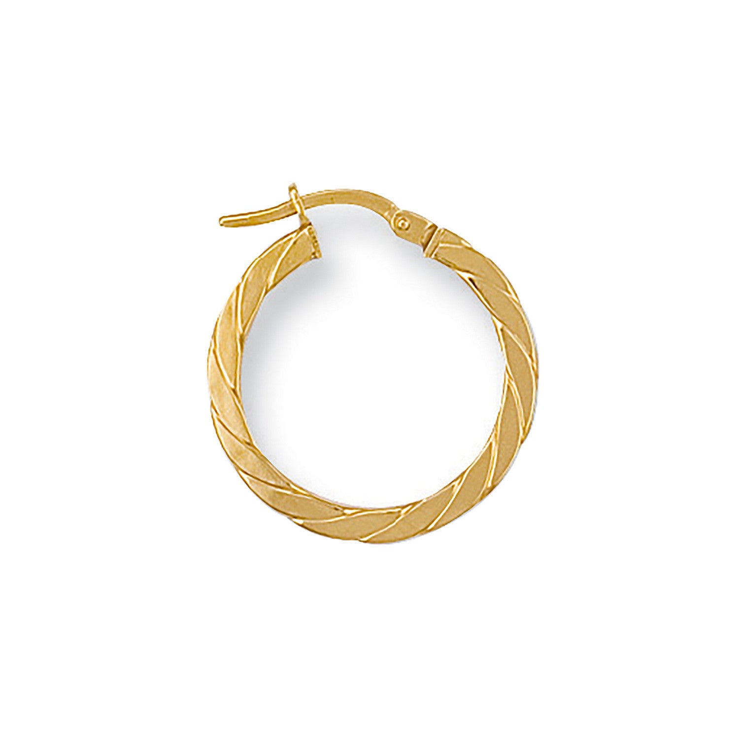 Yellow Gold 20mm Twisted Hoop Earrings - 9ct Gold