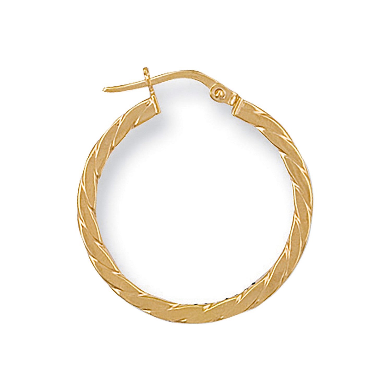Yellow Gold 24mm Twisted Hoop Earrings - 9ct Gold