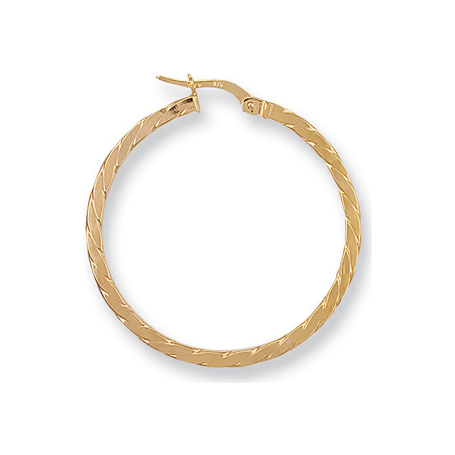 Yellow Gold 33mm Twisted Hoop Earrings - 9ct Gold