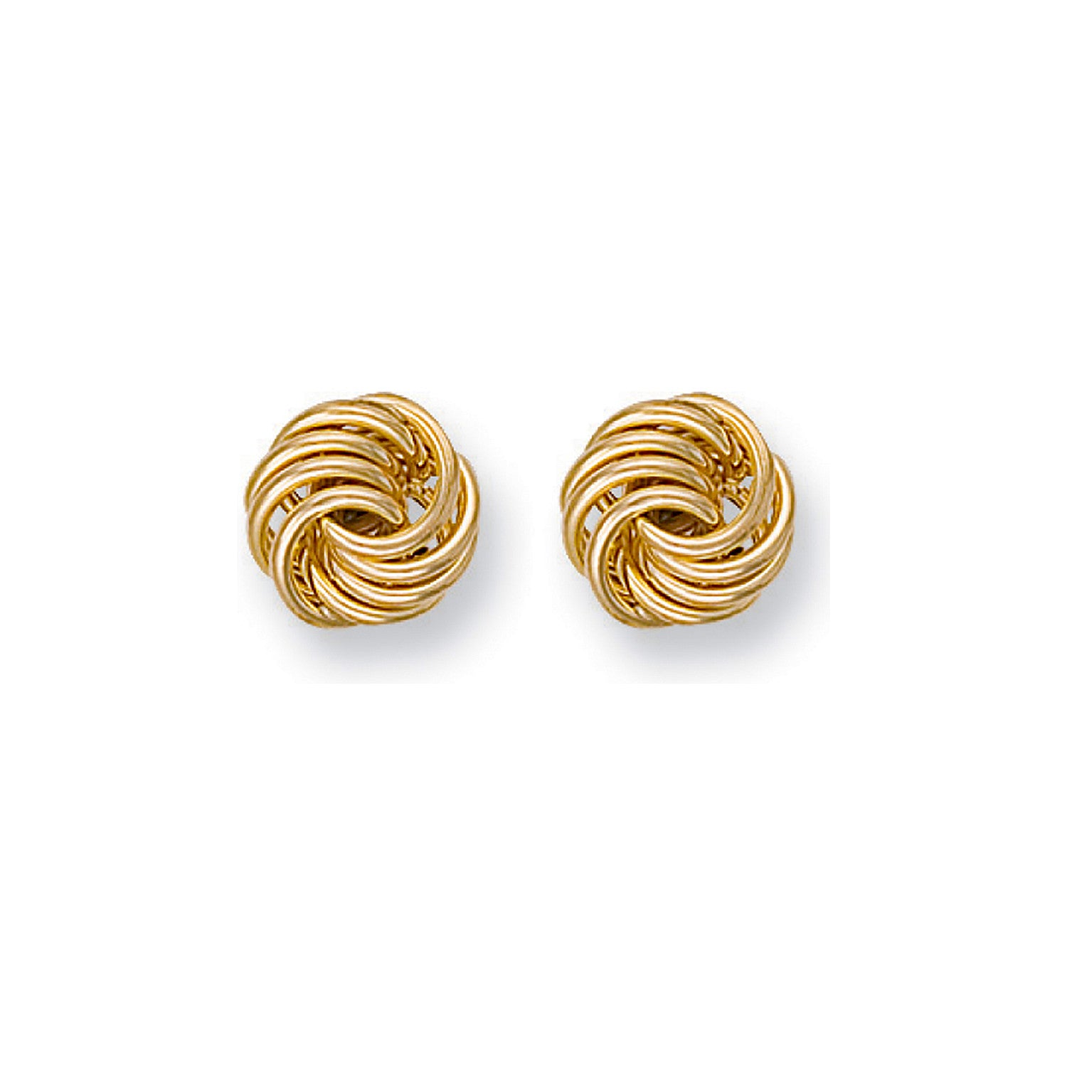 Yellow Gold 10mm Fancy Knot Stud Earrings - 9ct Gold