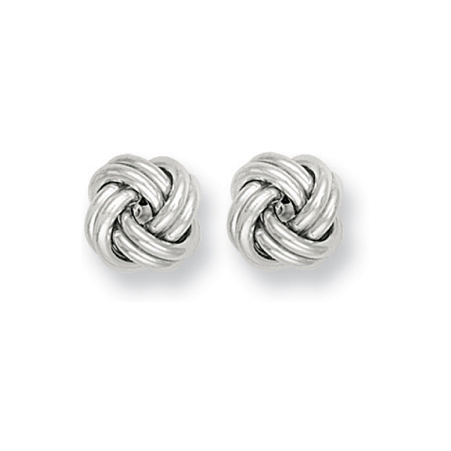 White Gold 10mm Knot Stud Earrings - 9ct Gold