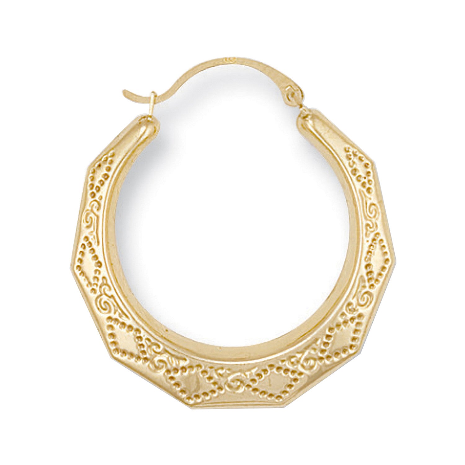 Yellow Gold 28mm D/C Creoles - 9ct Gold