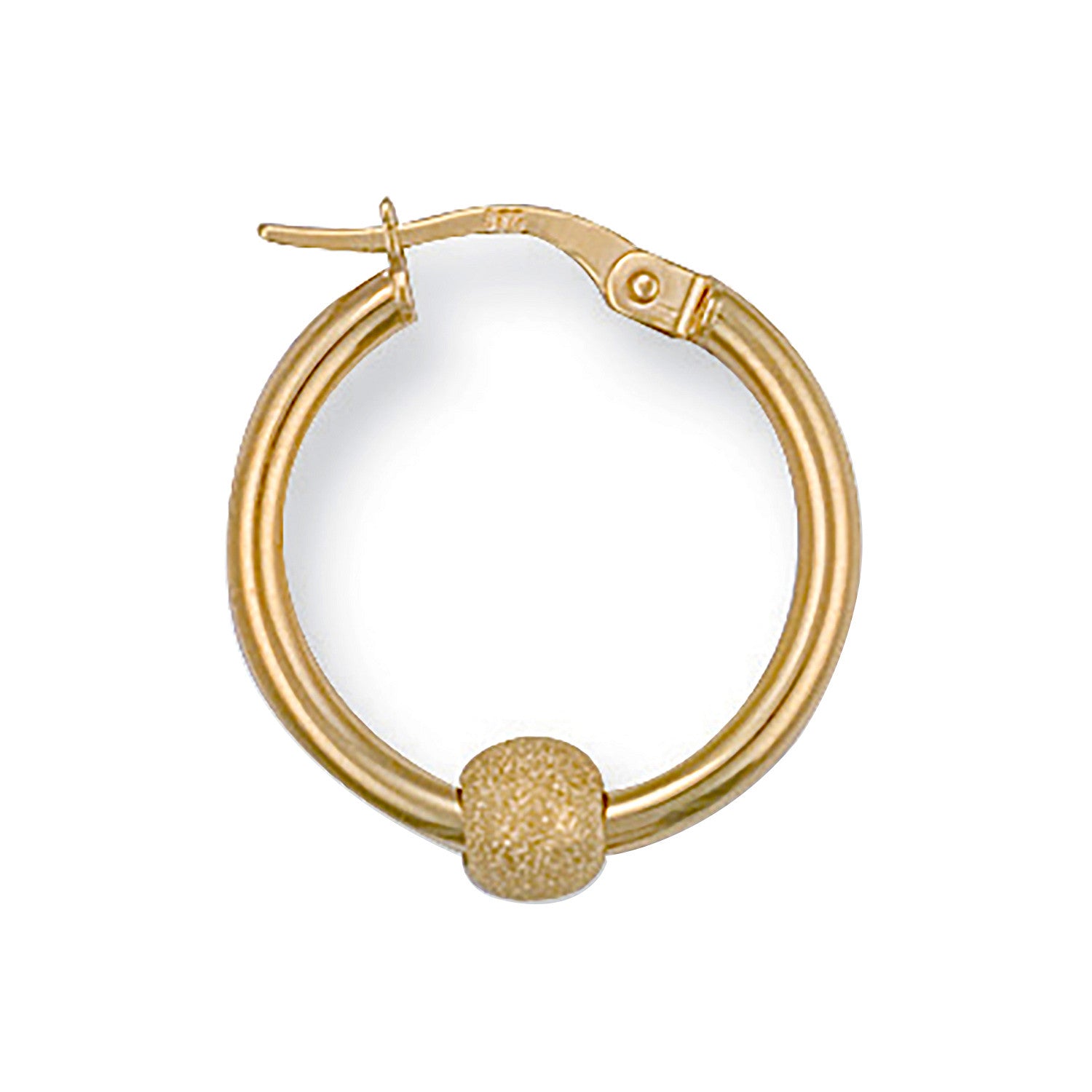 Yellow Gold 20mm Glitter Ball Hoop Earrings - 9ct Gold