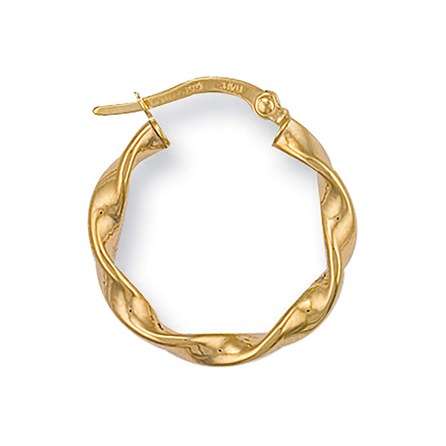 Yellow Gold 21mm Twisted Hoop Earrings - 9ct Gold