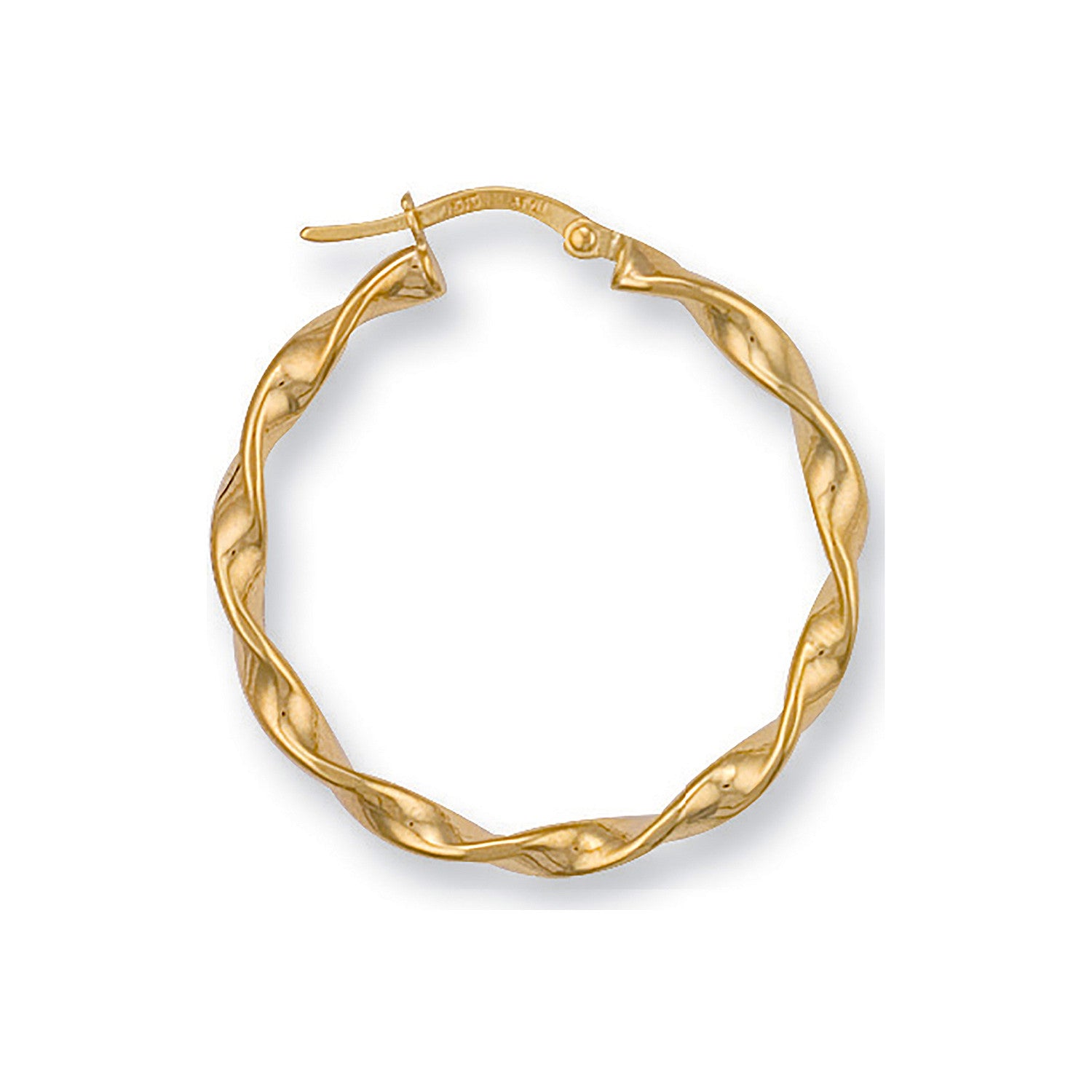 Yellow Gold 31mm Twisted Hoop Earrings - 9ct Gold