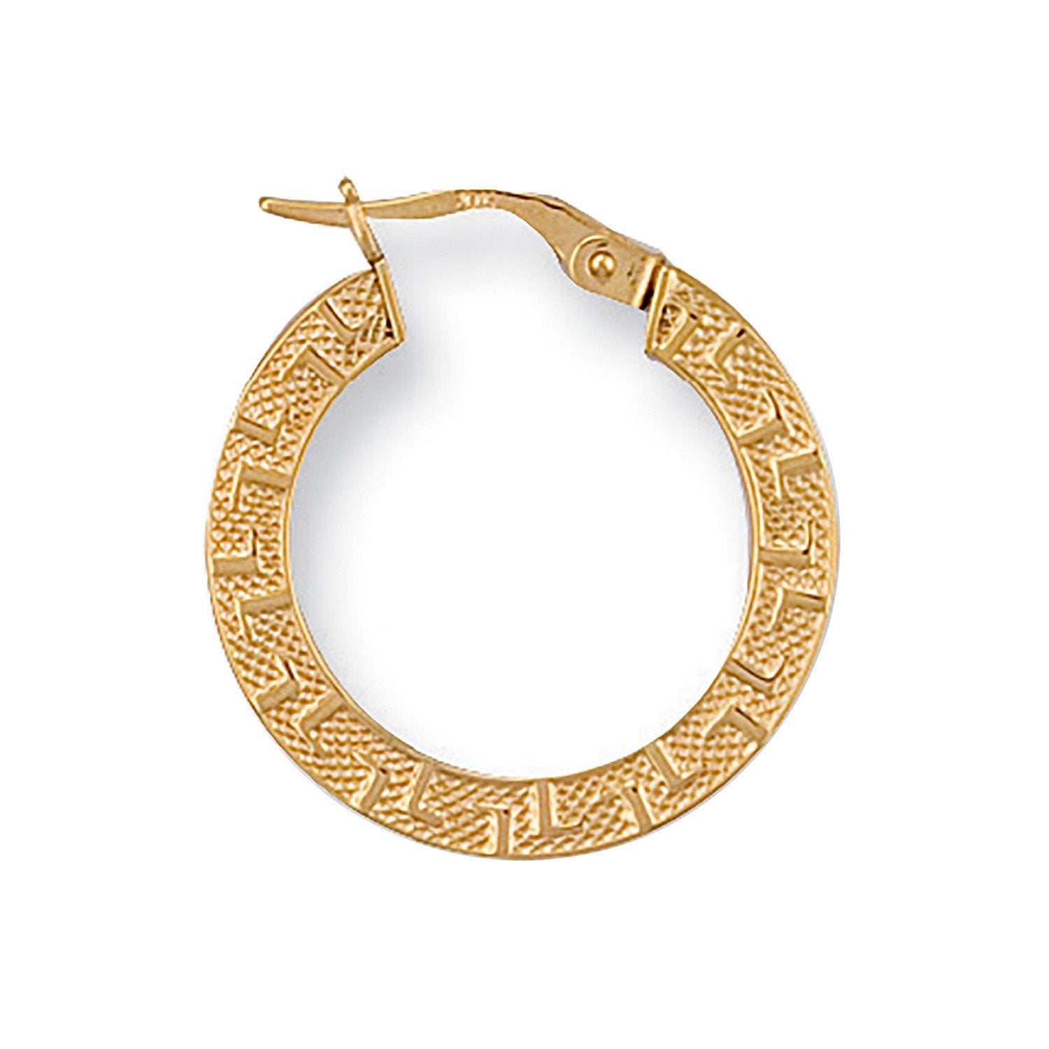 Y/G 22mm Frosted Greek Key Hoop Earrings