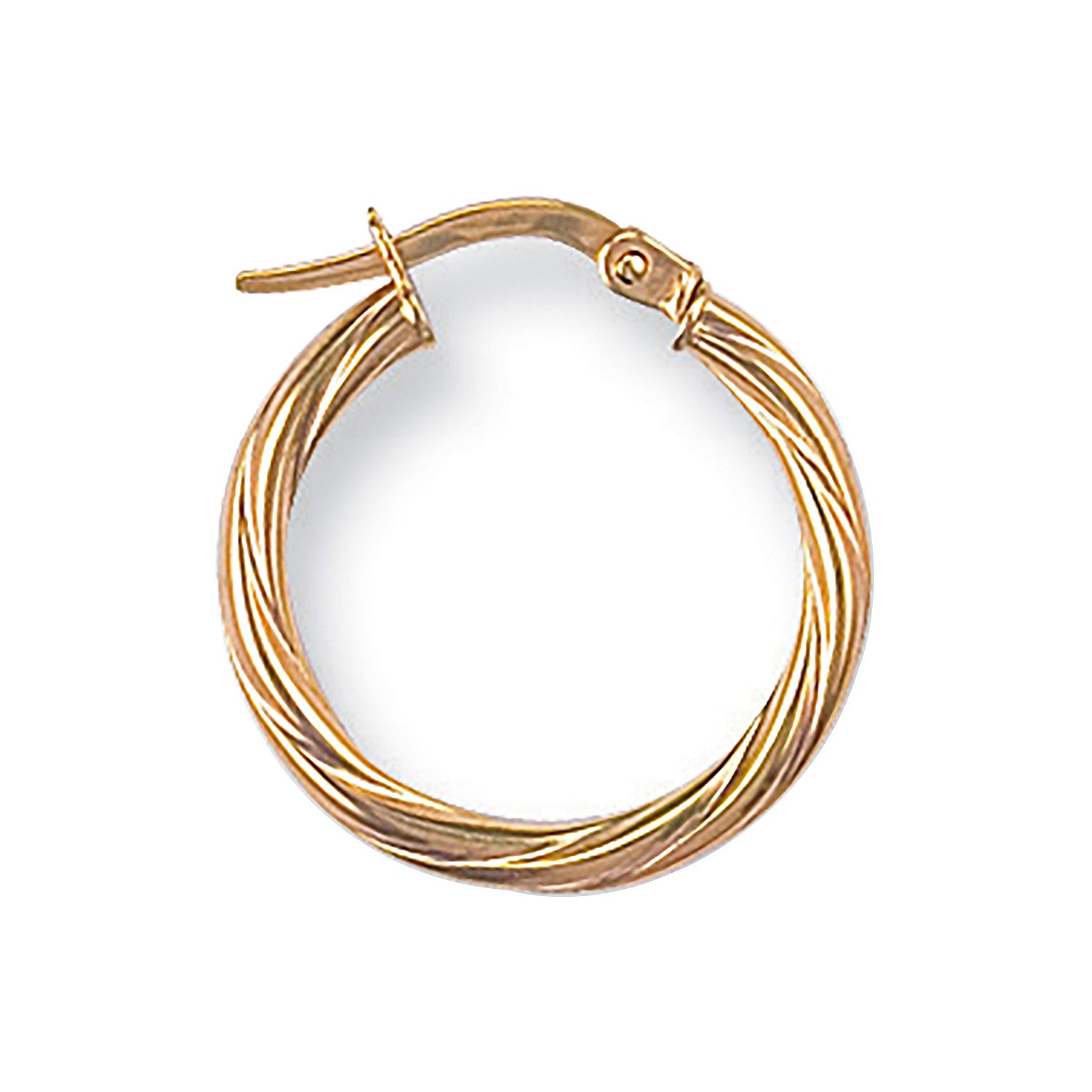 Yellow Gold 19mm Twisted Hoop Earrings - 9ct Gold