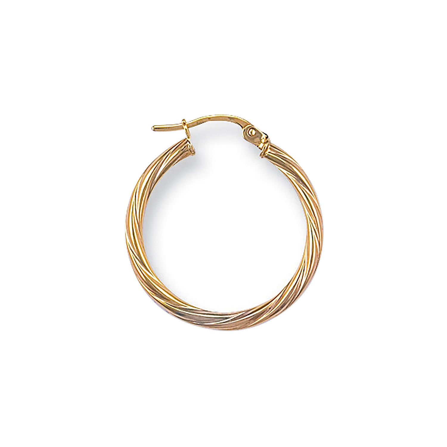 Yellow Gold 23mm Twisted Hoop Earrings - 9ct Gold