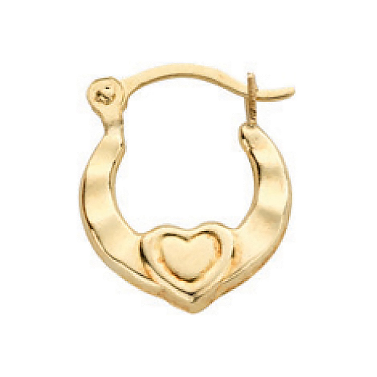 Yellow Gold Heart Creoles - 9ct Gold