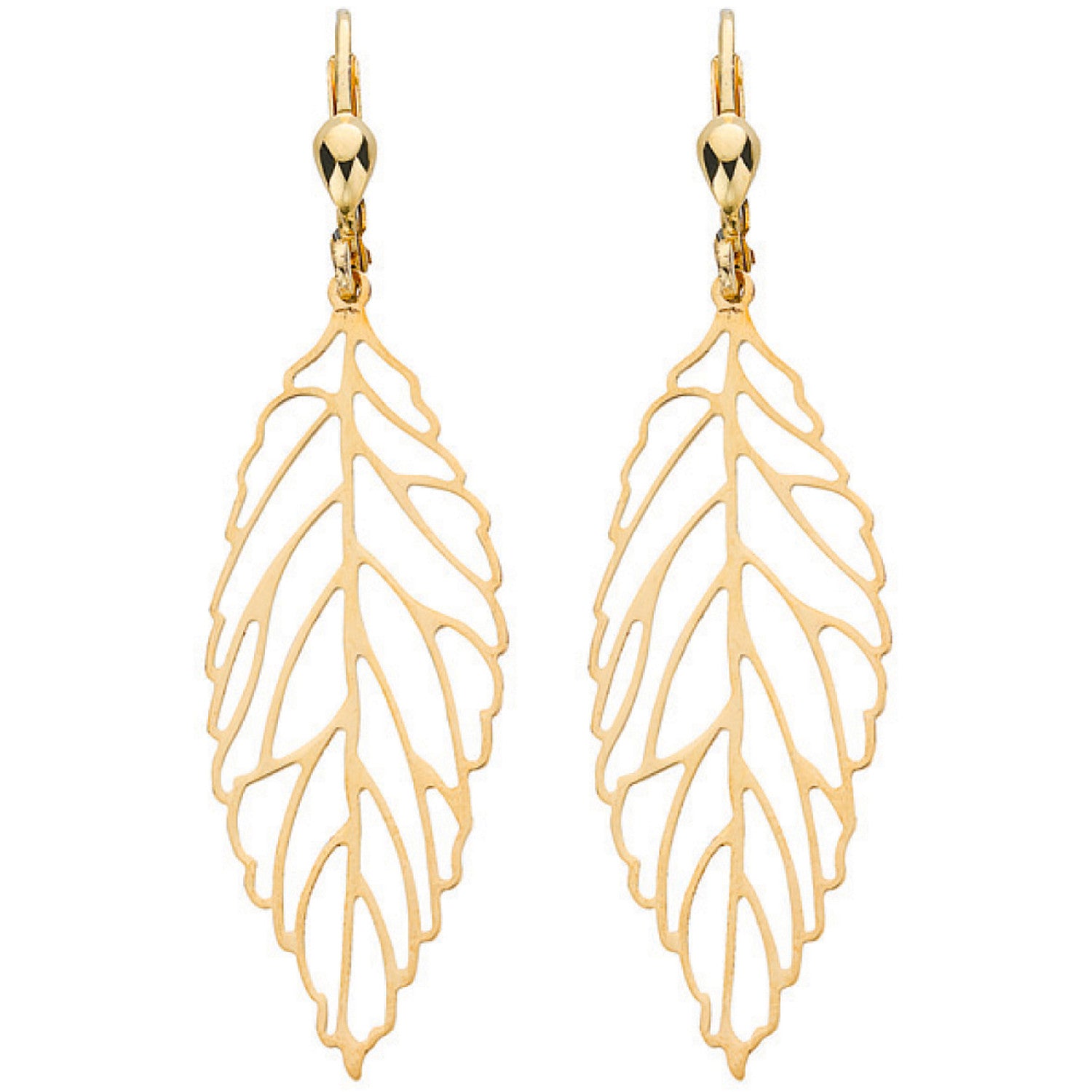 Yellow Gold Fancy Leaf Drops - 9ct Gold