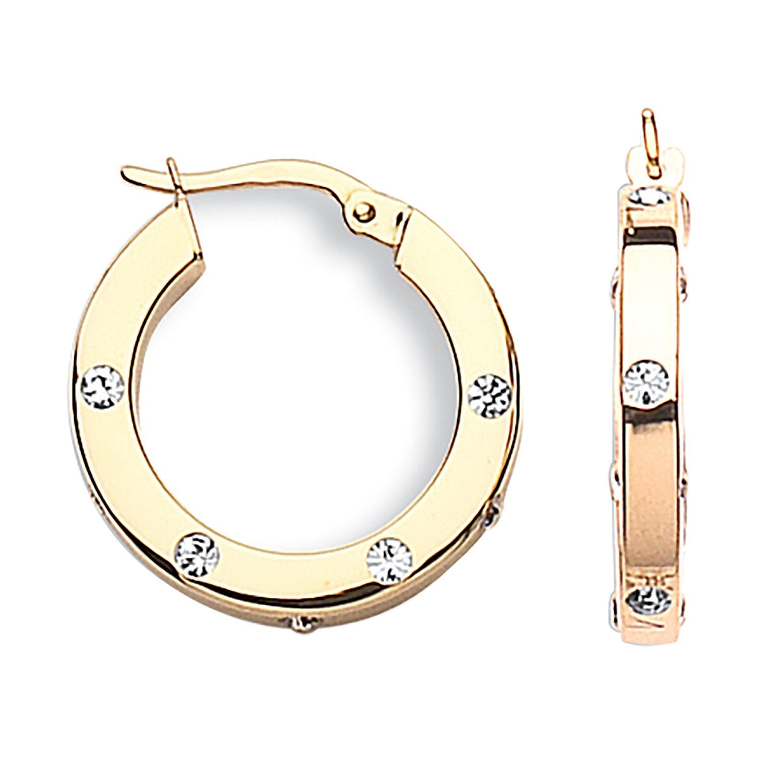 Y/G 21mm Cz Hoop Earrings