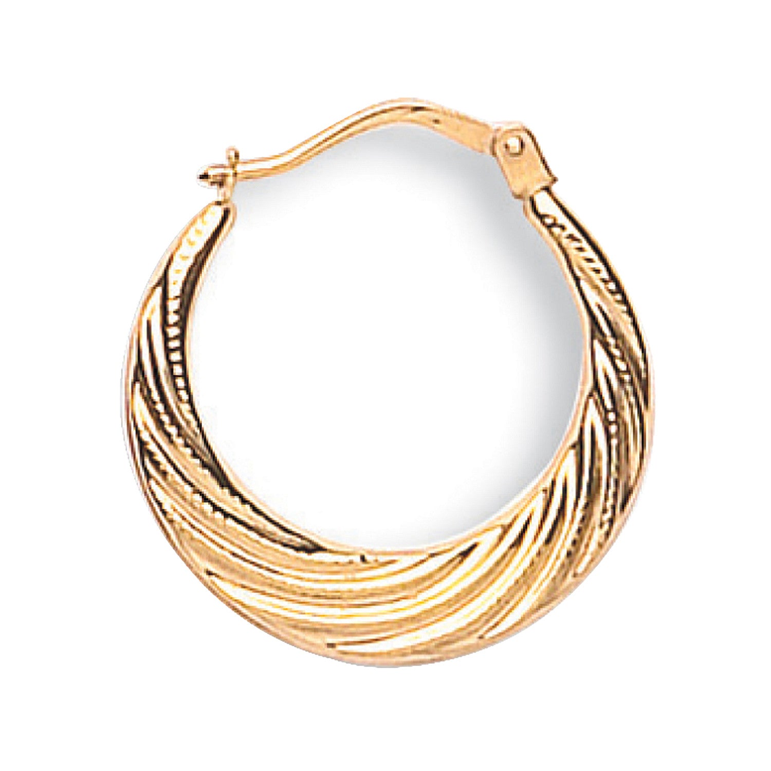 Yellow Gold 21mm Fancy Creole - 9ct Gold