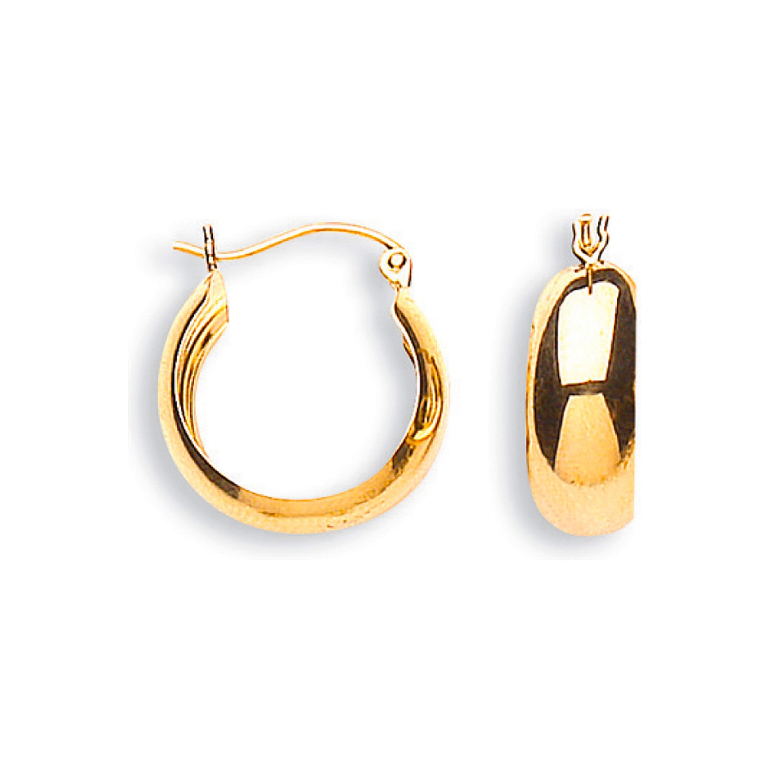 Yellow Gold 17mm Hoop Earrings - 9ct Gold