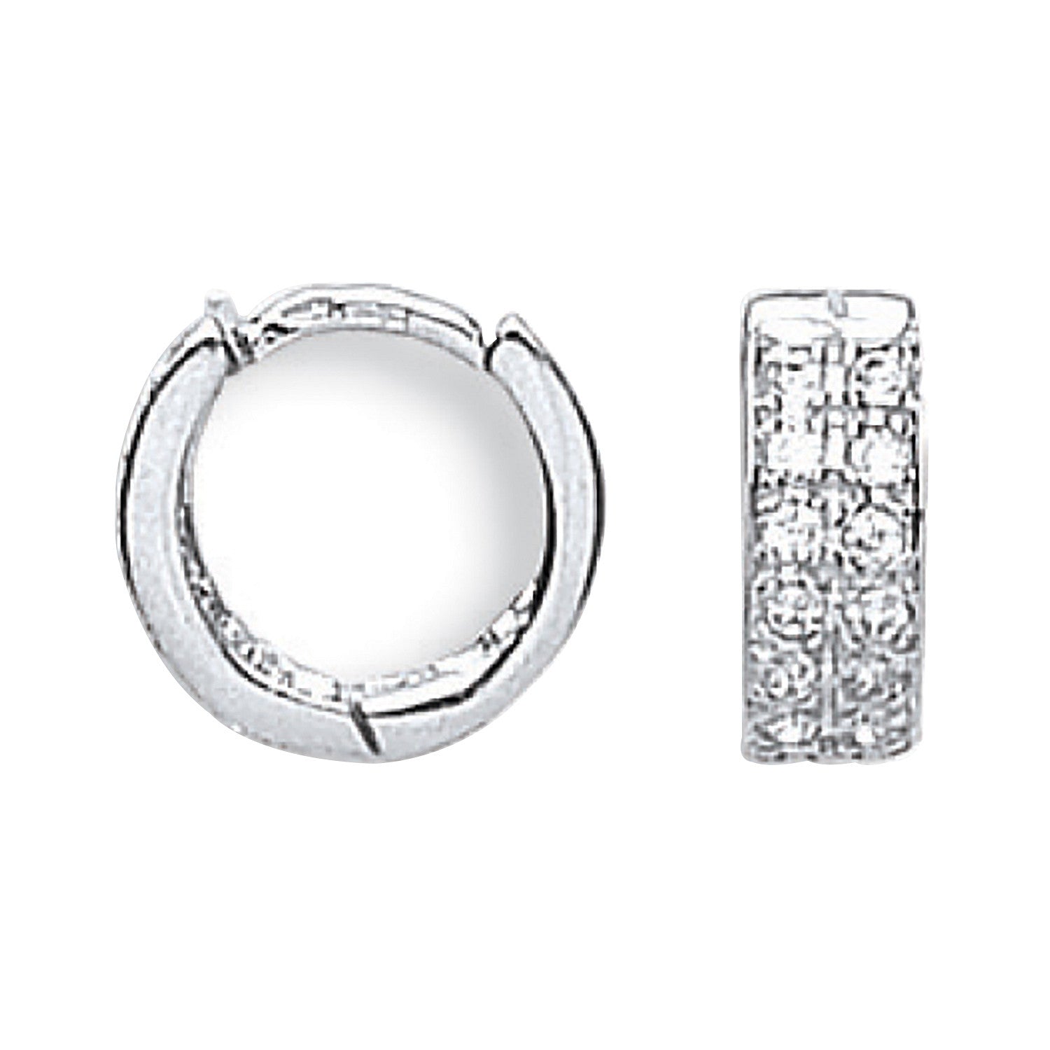White Gold 12mm Cubic Zirconia Huggies - 9ct Gold