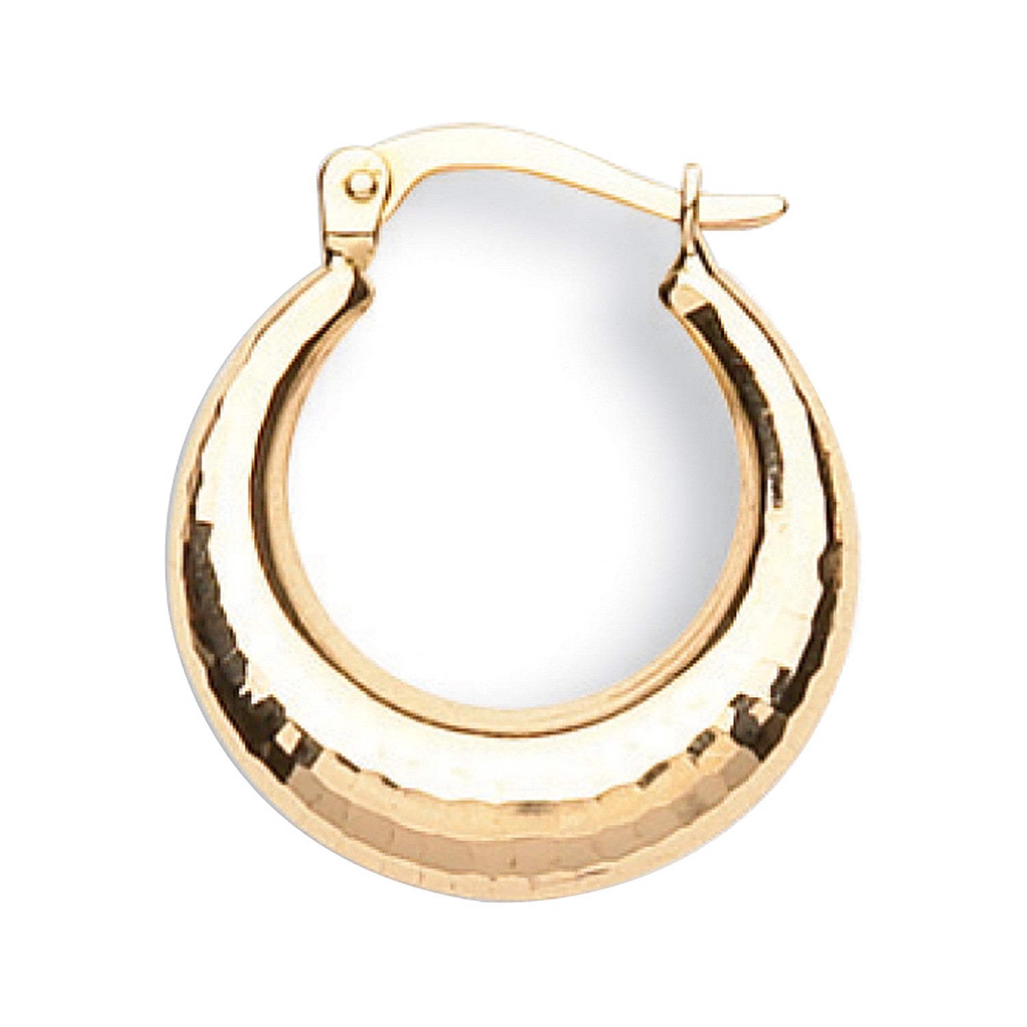 Yellow Gold 19mm D/C Hoop Earrings