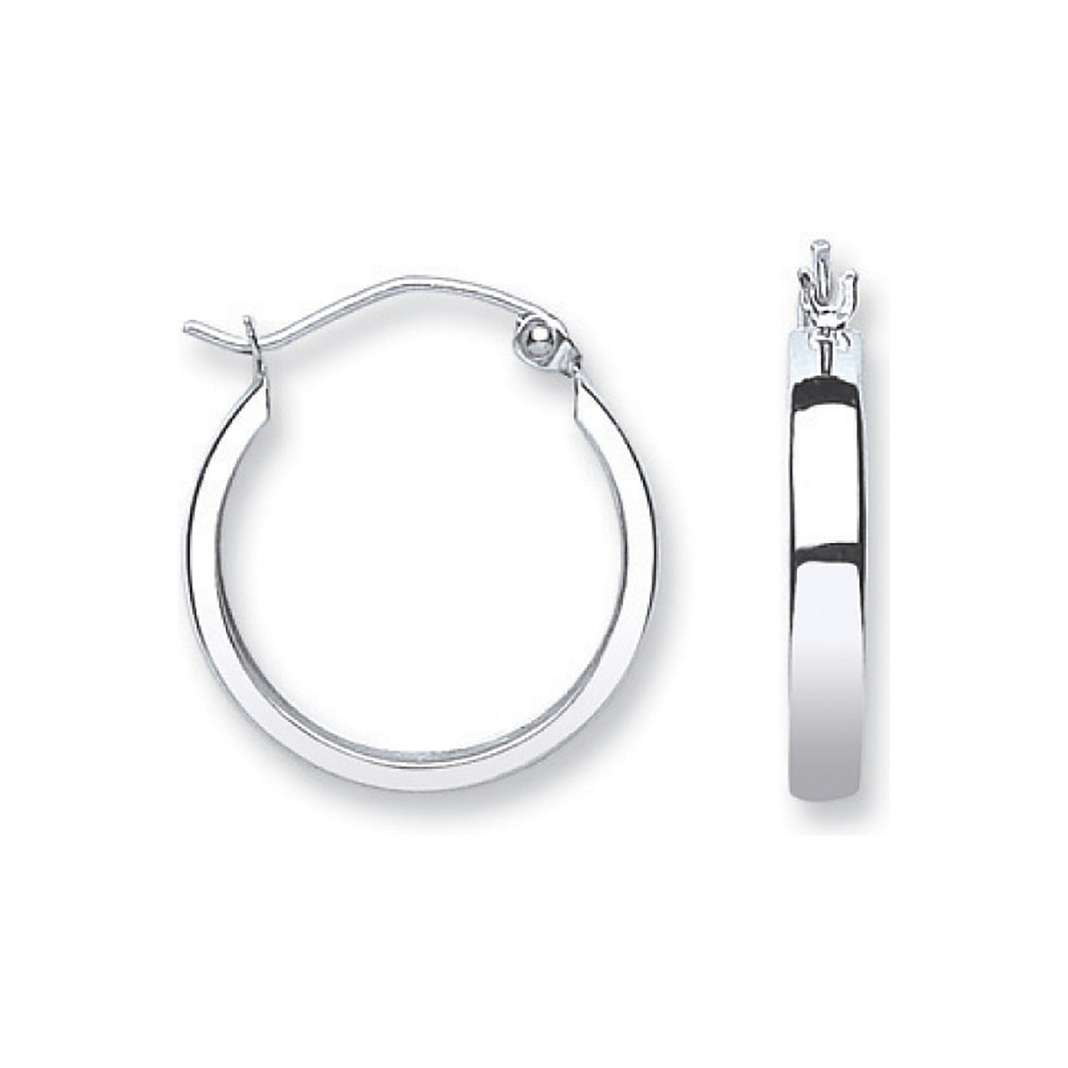 White Gold 18mm Hoop Earrings - 9ct Gold