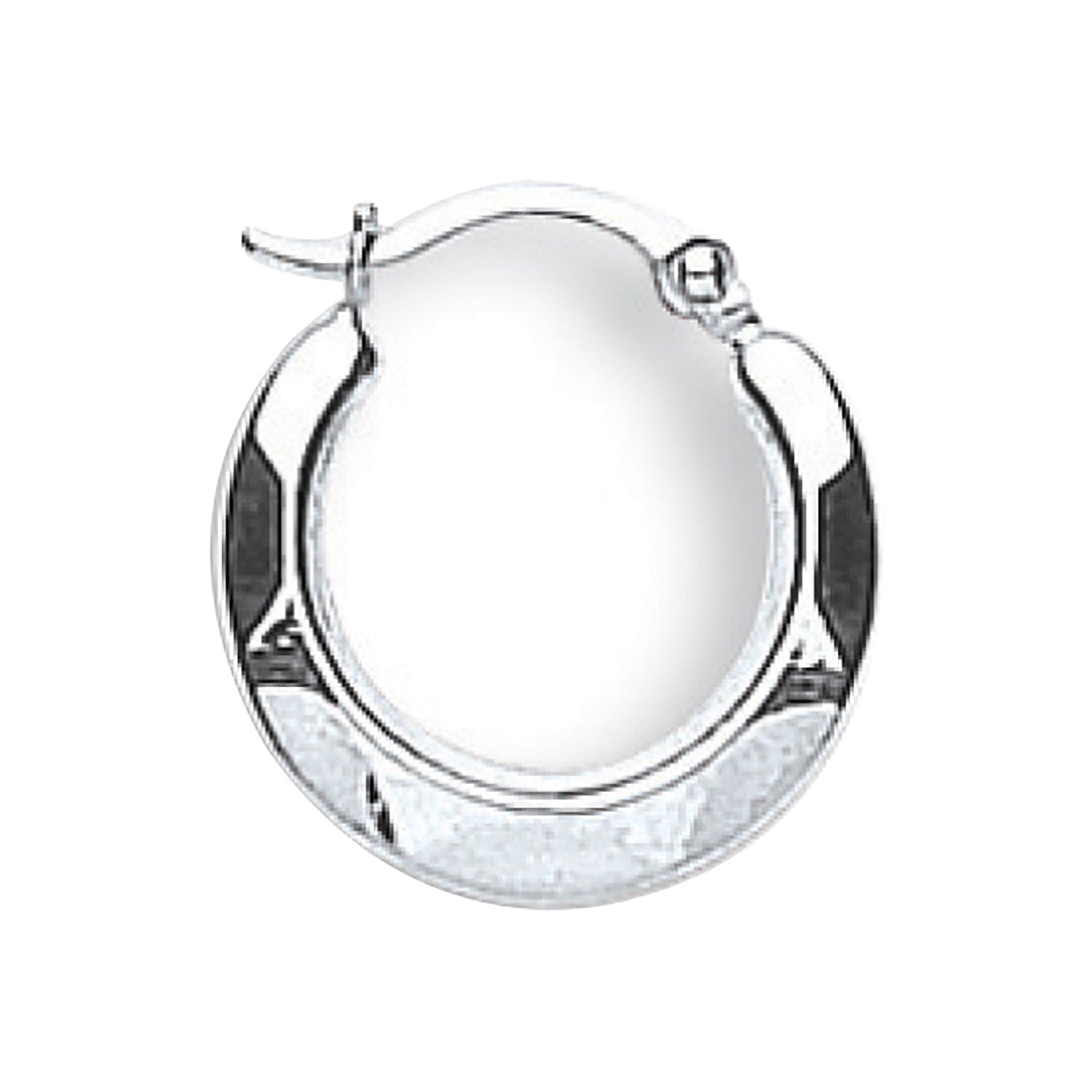 White Gold 14mm Hammered Round Huggies - 9ct Gold