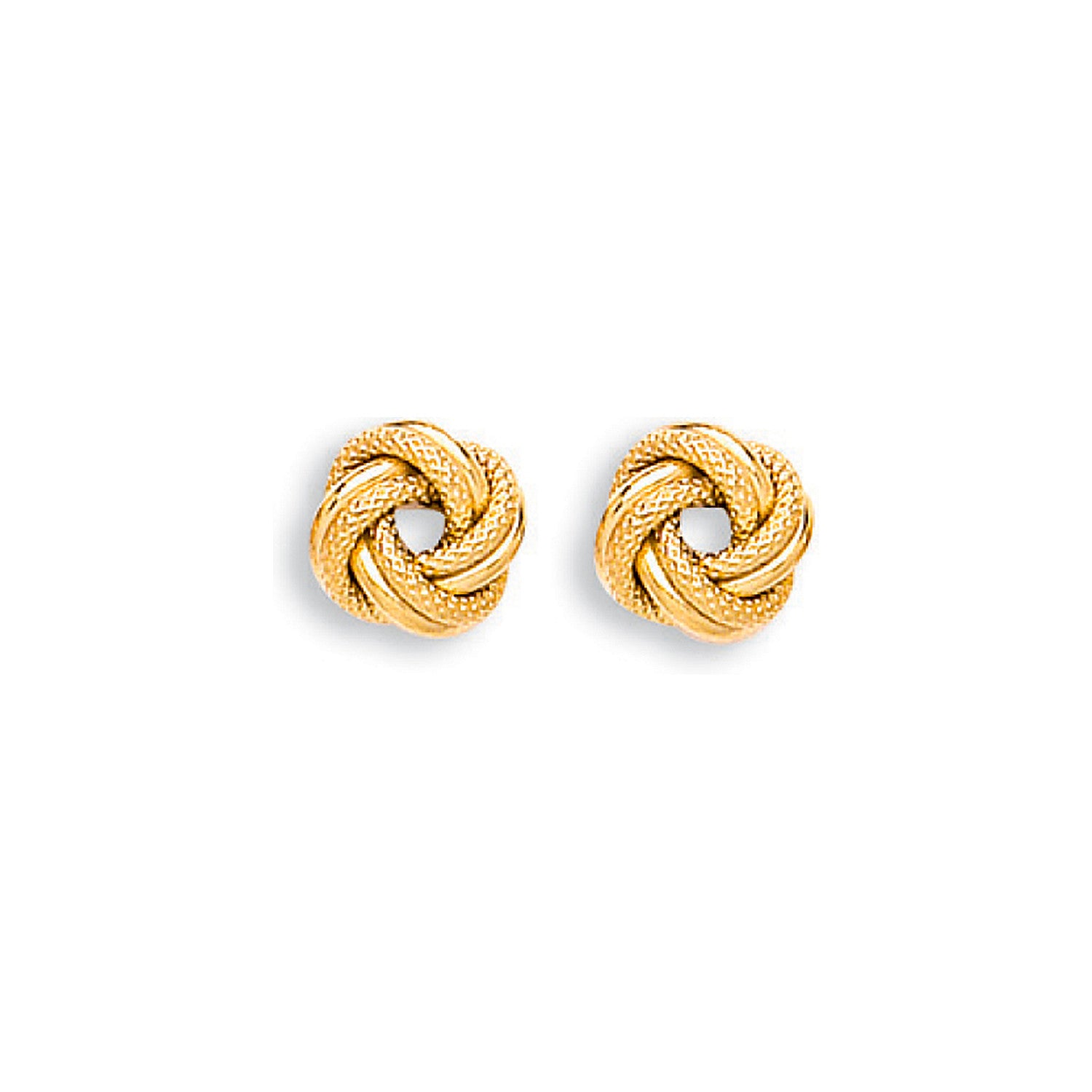 Yellow Gold 8mm Knot Stud Earrings - 9ct Gold