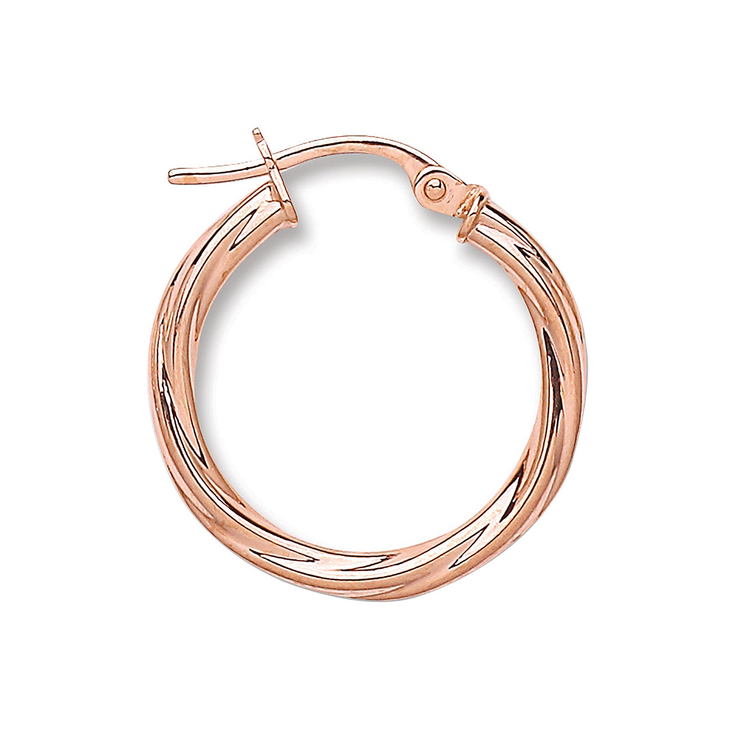Rose Gold 20mm Twisted Hoop Earrings - 9ct Gold
