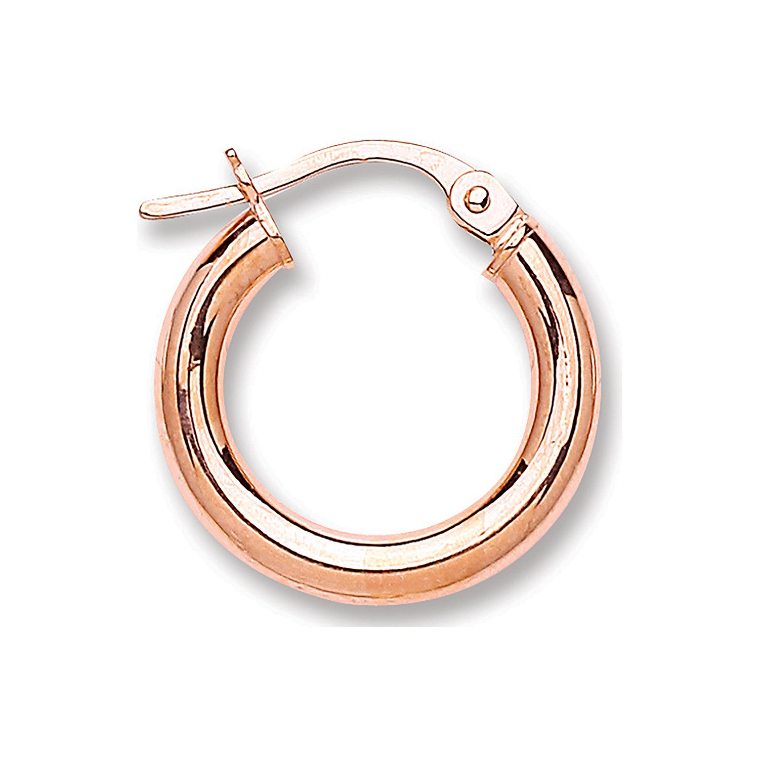 Boucles d'oreilles créoles tubulaires rondes en or rose 15 mm - Or 9 carats