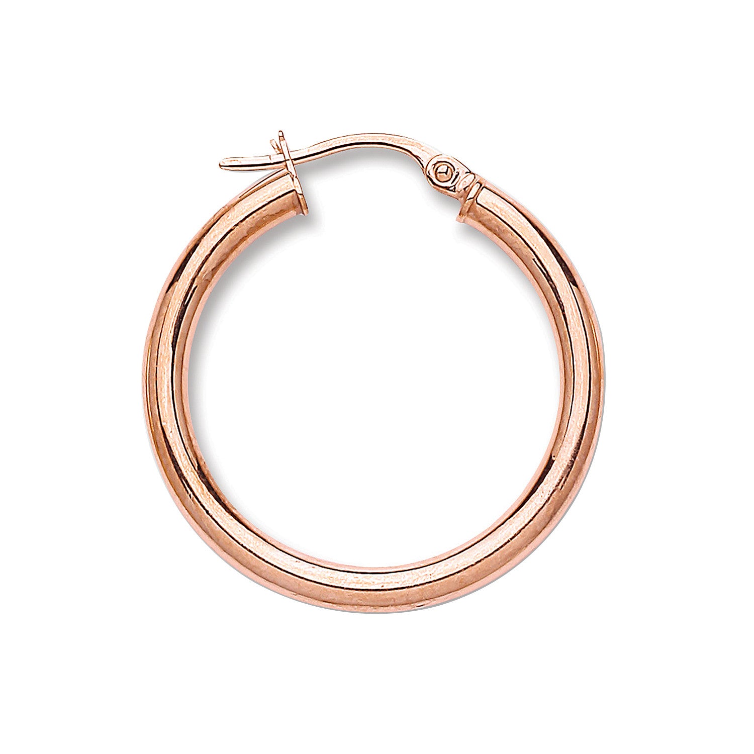 Boucles d'oreilles créoles rondes en or rose 25 mm - Or 9 carats