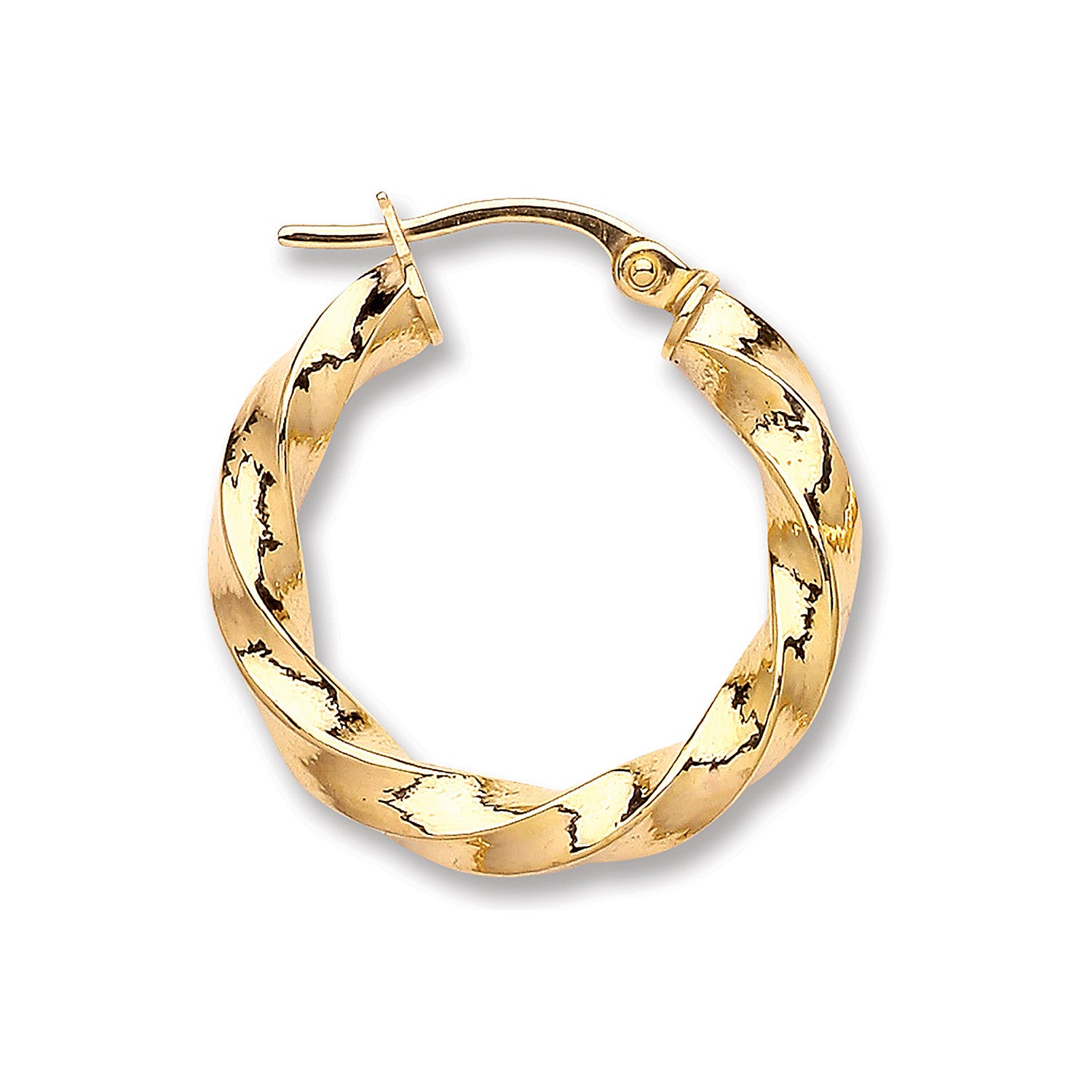 Yellow Gold 21mm Twist Hoop - 9ct Gold