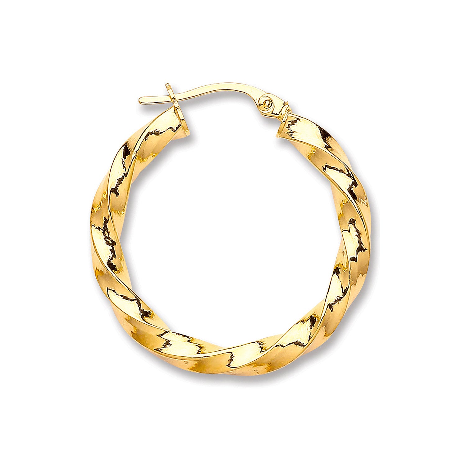 Yellow Gold 26mm Twist Hoop - 9ct Gold