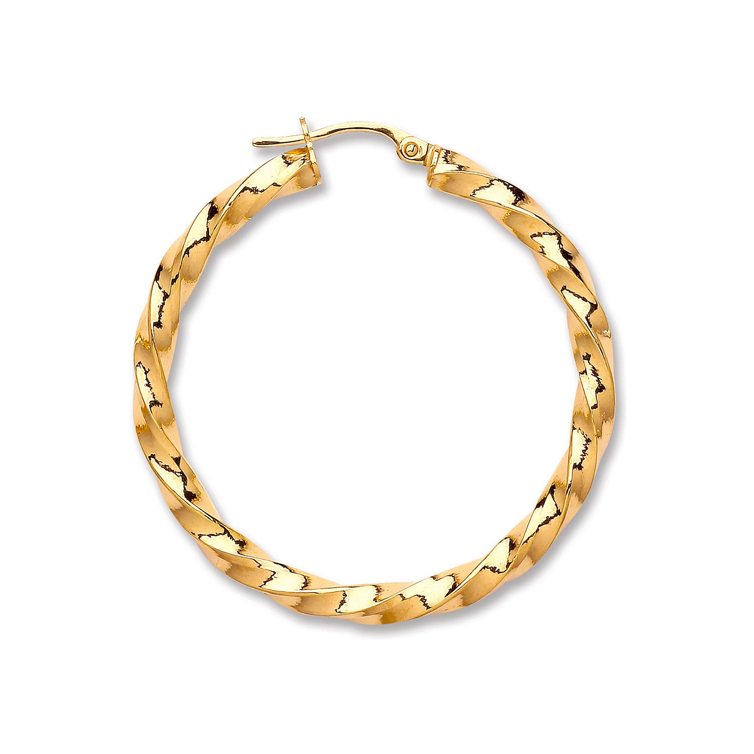 Yellow Gold 36mm Twist Hoop - 9ct Gold