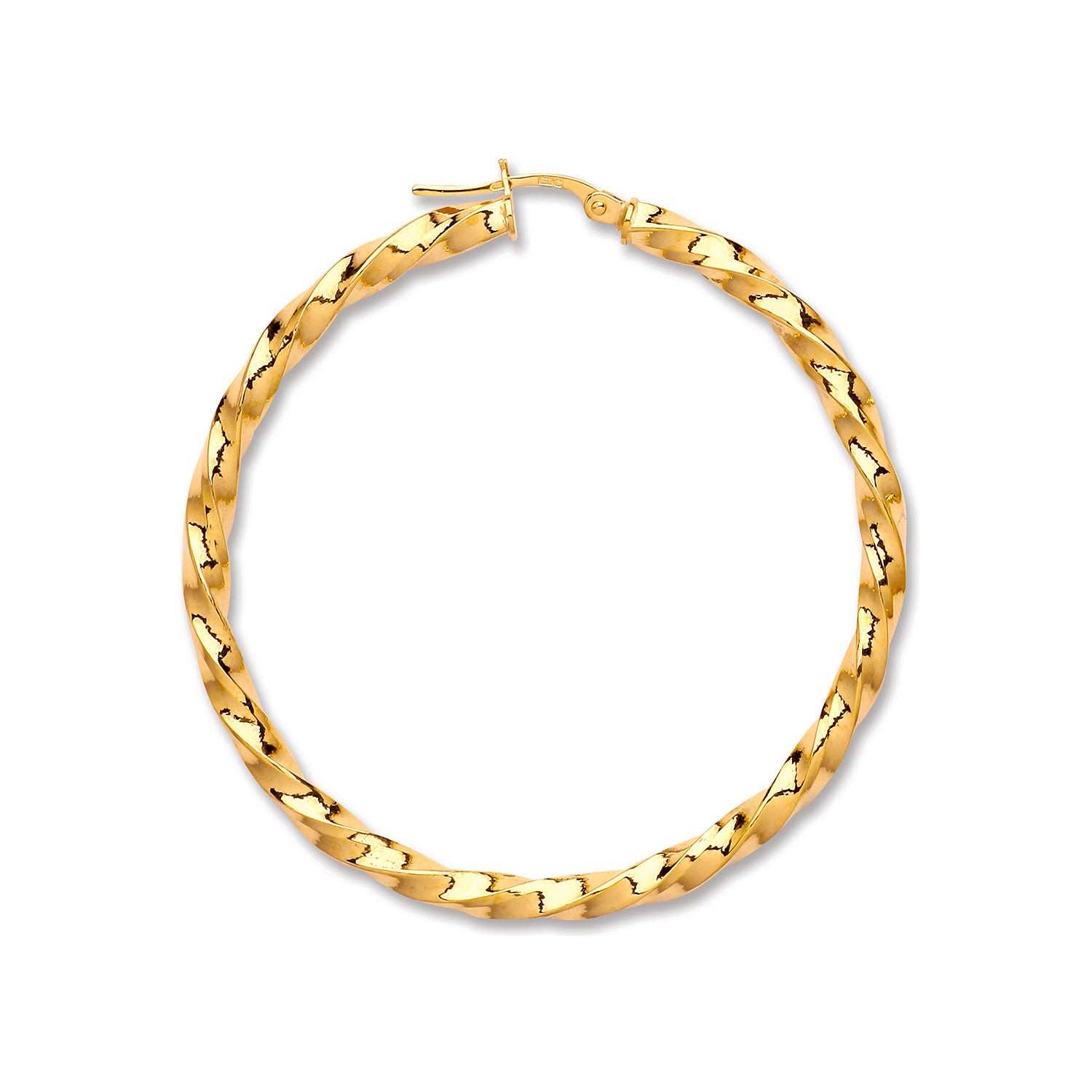 Yellow Gold 46mm Twist Hoop - 9ct Gold
