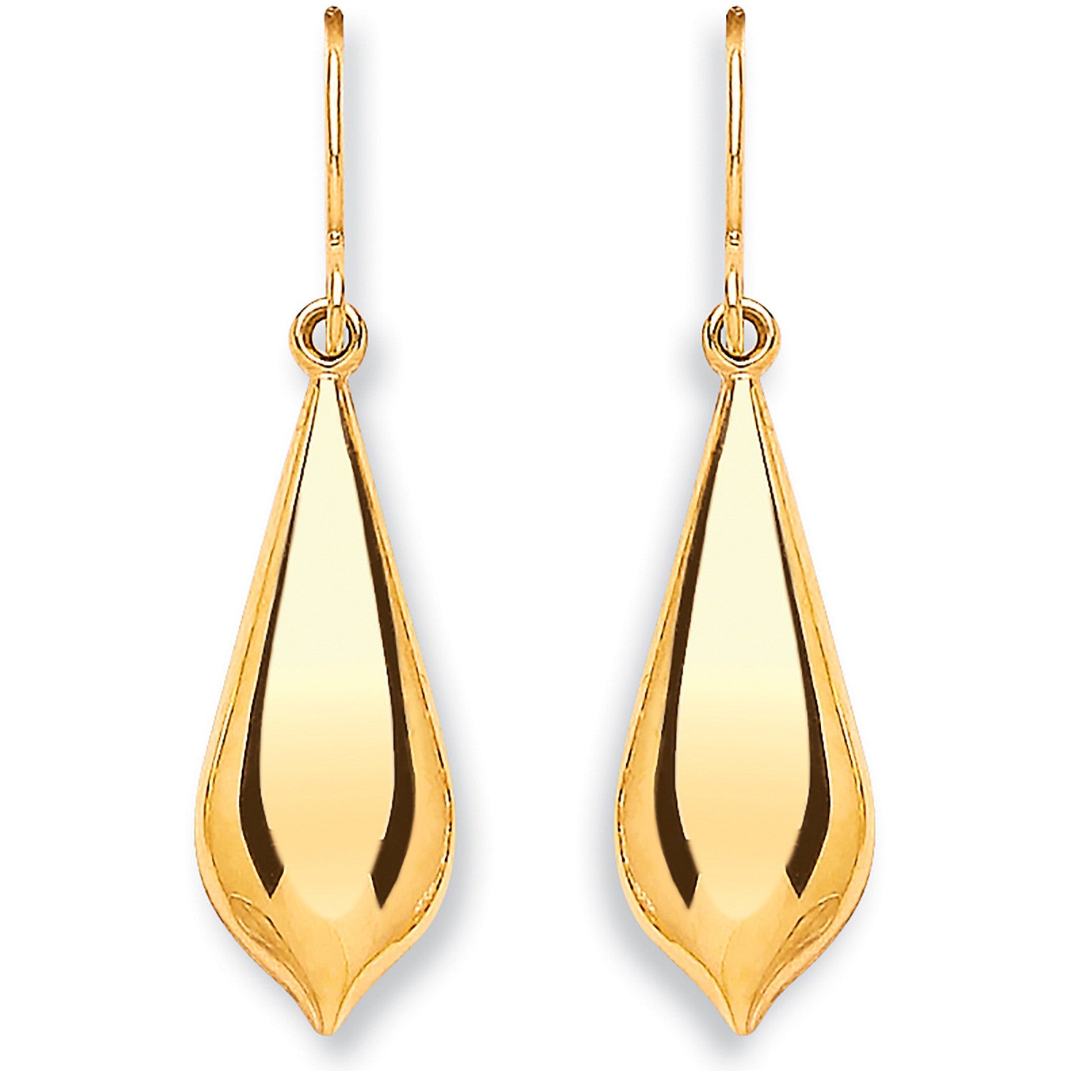 Yellow Gold Pear Shape Drop Earrings - 9ct Gold